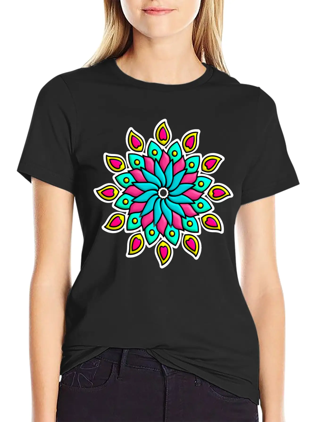 Mandala Flower Unisex Casual T-Shirt – Clean Design For Daily Comfort