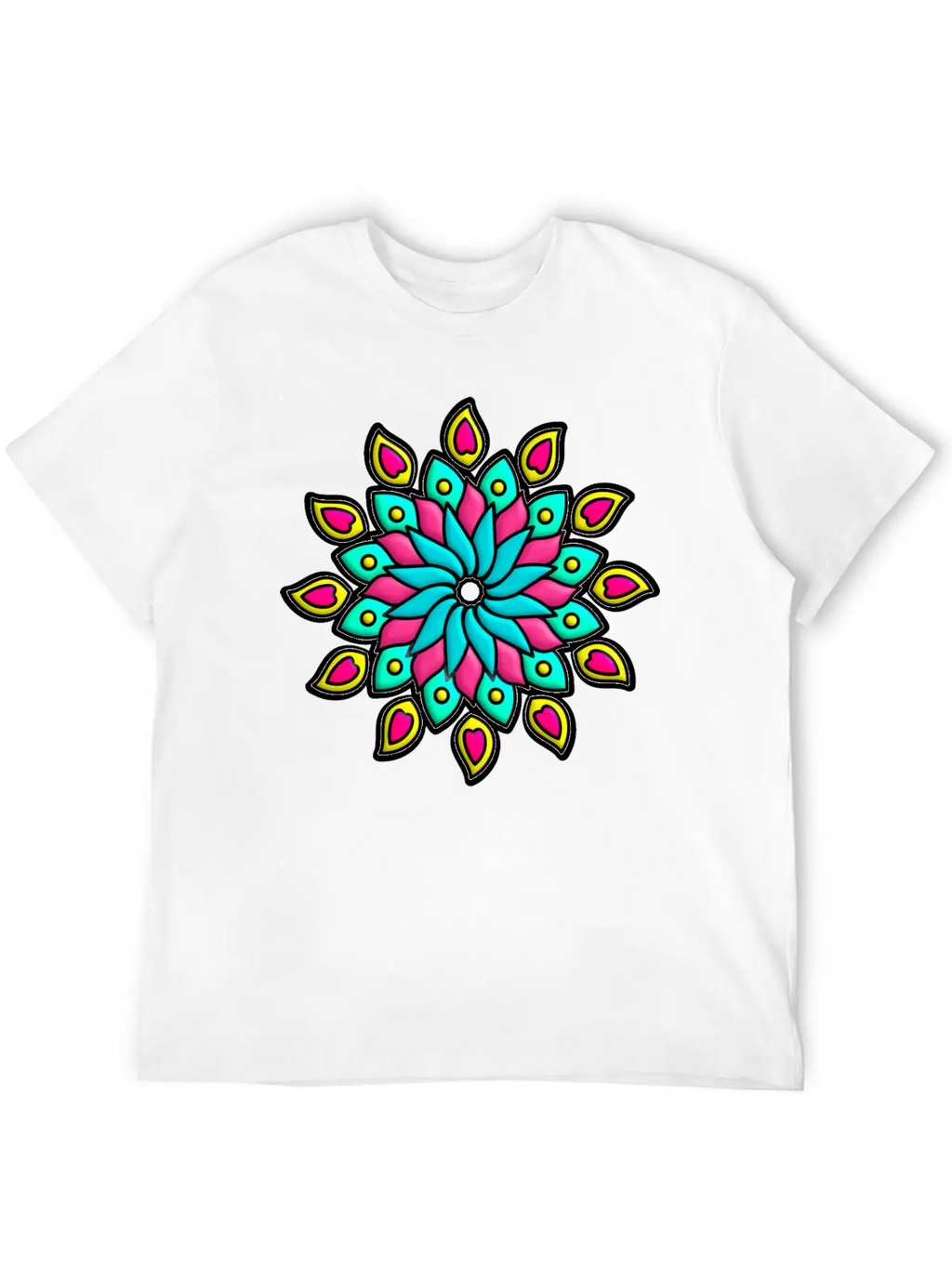Mandala Flower Unisex Casual T-Shirt – Clean Design For Daily Comfort