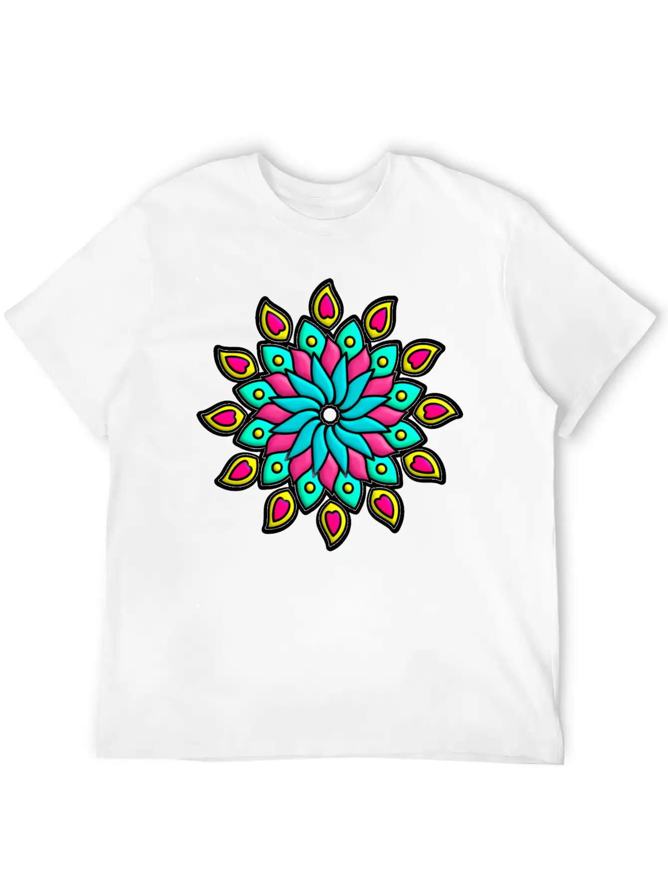 Mandala Flower Unisex Casual T-Shirt – Clean Design For Daily Comfort