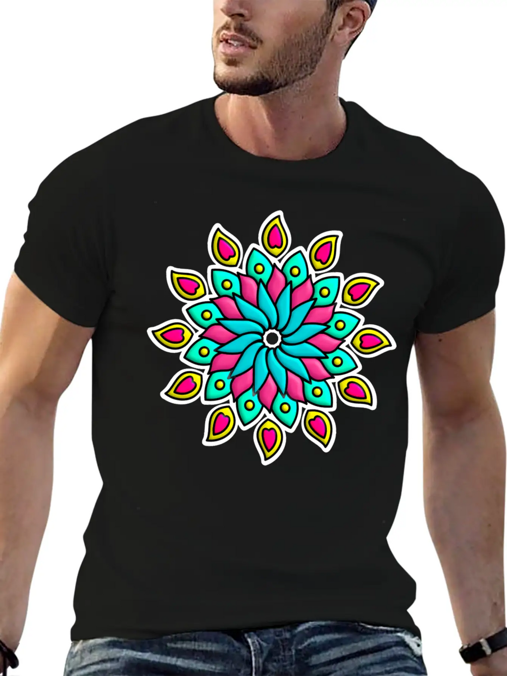 Mandala Flower Unisex Casual T-Shirt – Clean Design For Daily Comfort