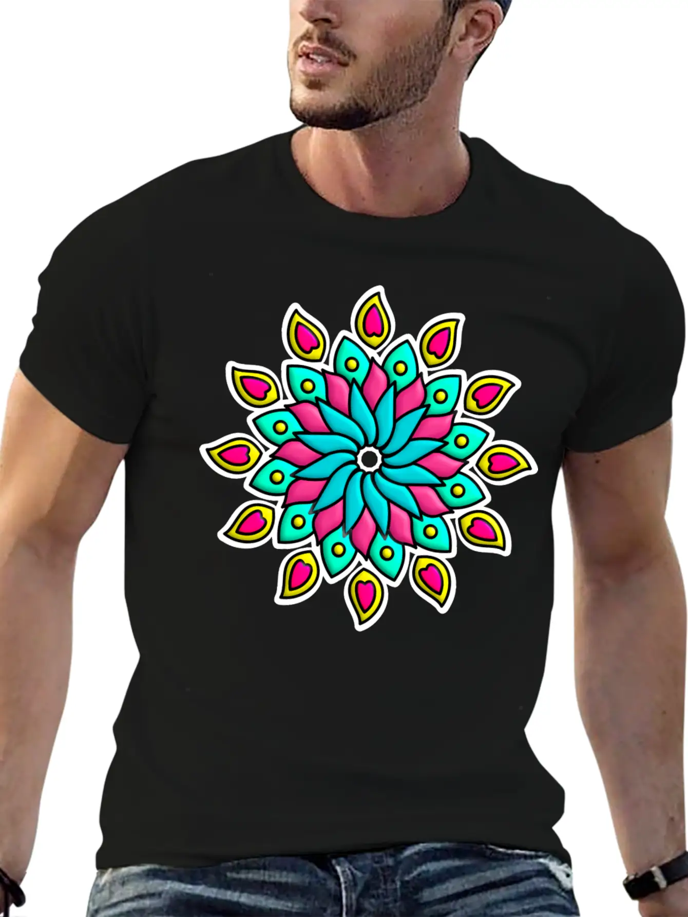 Mandala Flower Unisex Casual T-Shirt – Clean Design For Daily Comfort