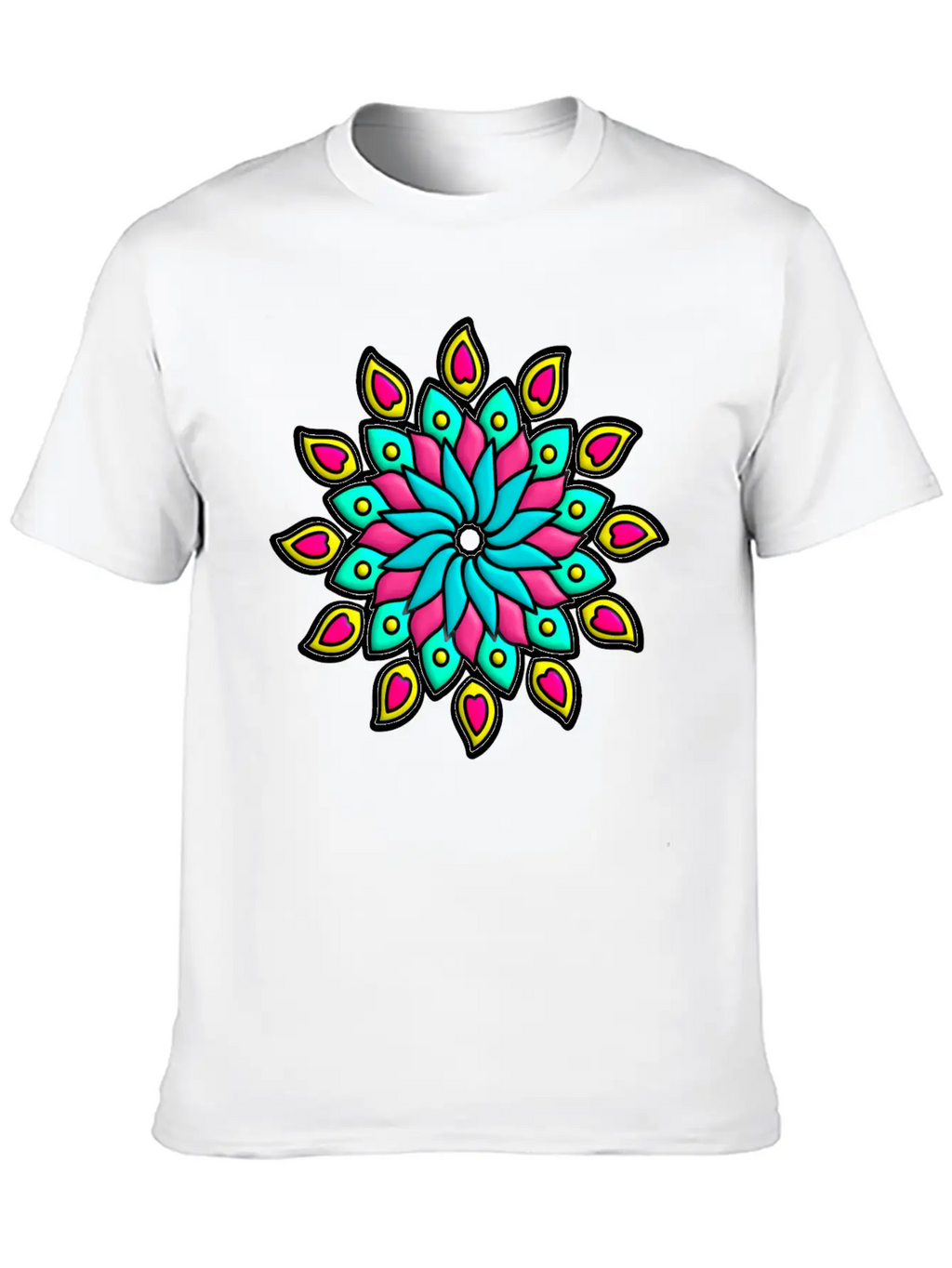 Mandala Flower Unisex Casual T-Shirt – Clean Design For Daily Comfort