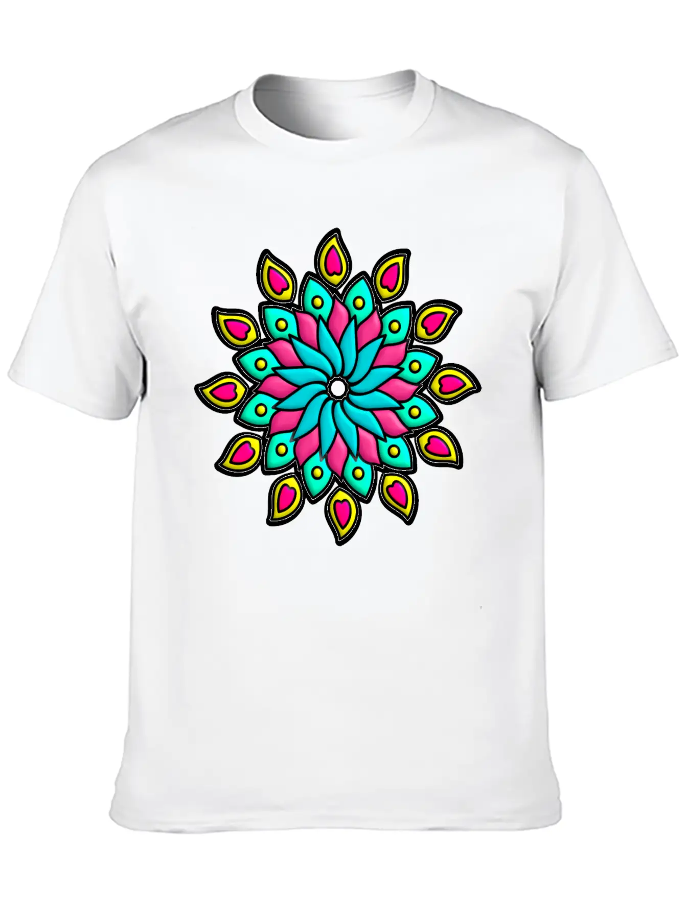Mandala Flower Unisex Casual T-Shirt – Clean Design For Daily Comfort