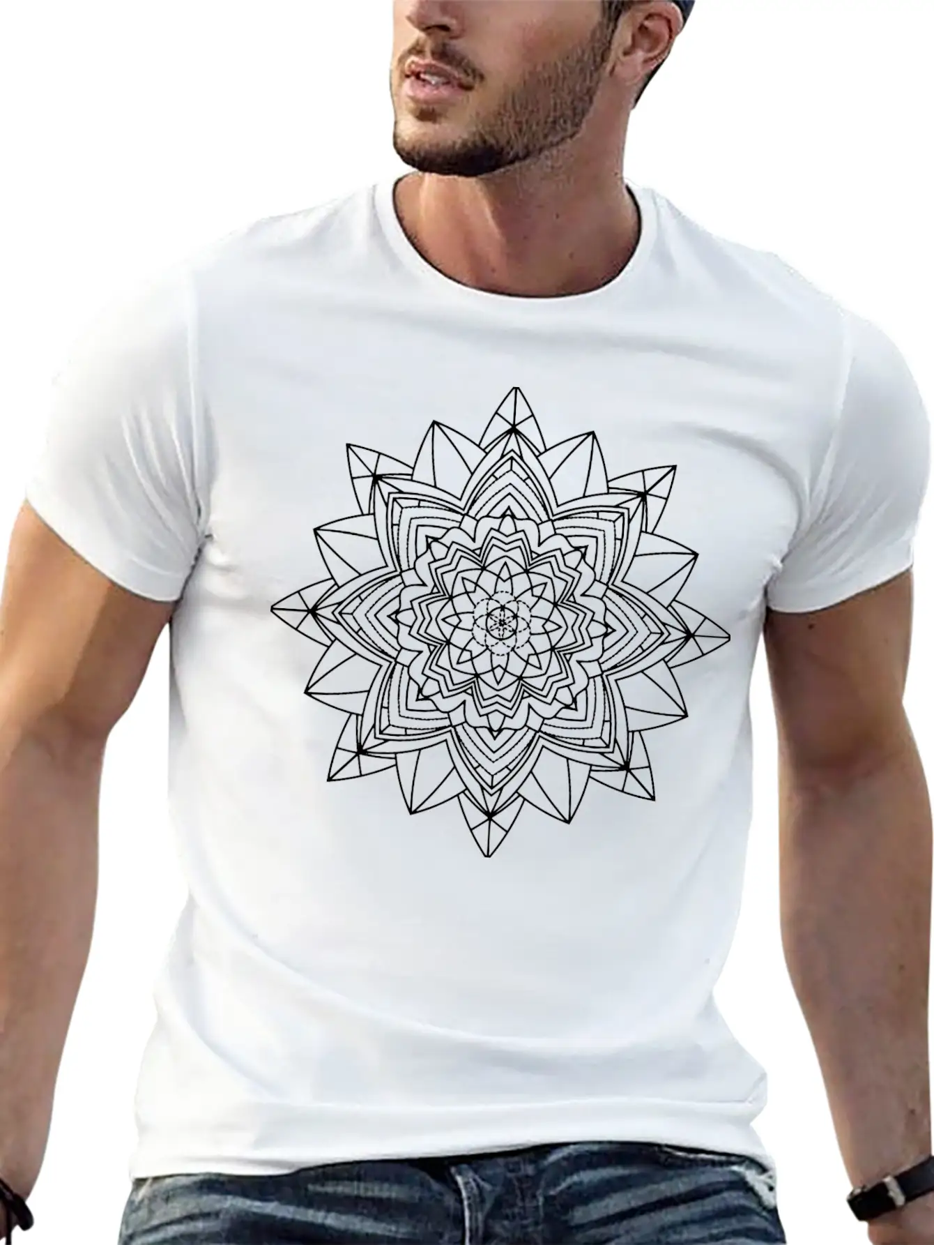 Mandala Mantra Illustration Tattoo Unisex Casual T-Shirt – Clean Design For Daily Comfort