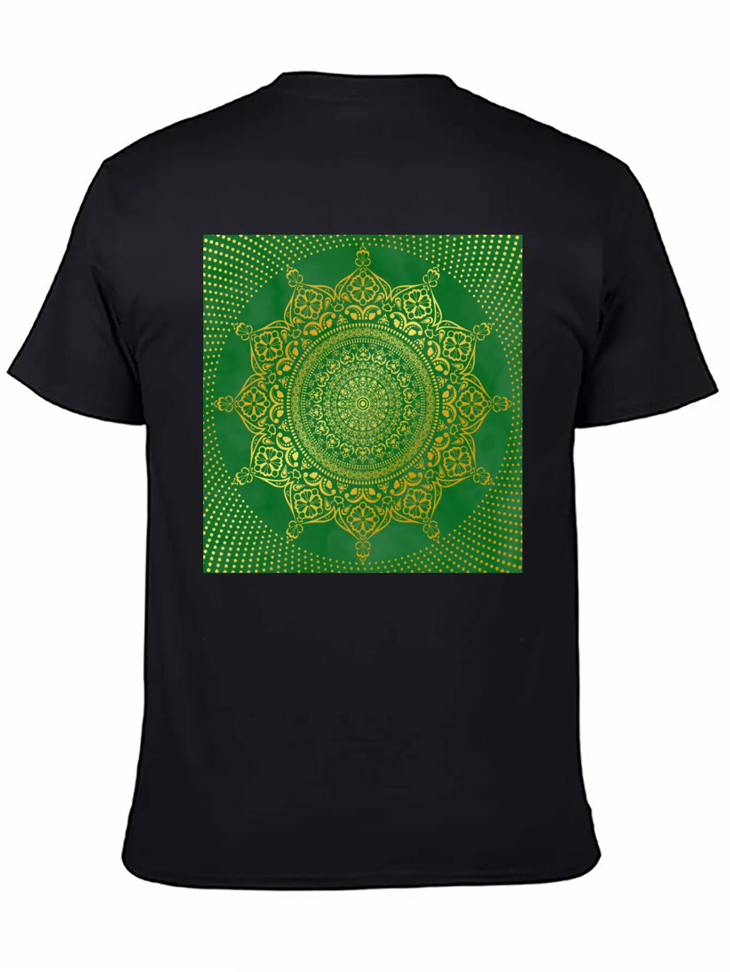 Mandala Marble Green Gold Essential Cotton Tee For Daily Outfits – Unisex Style