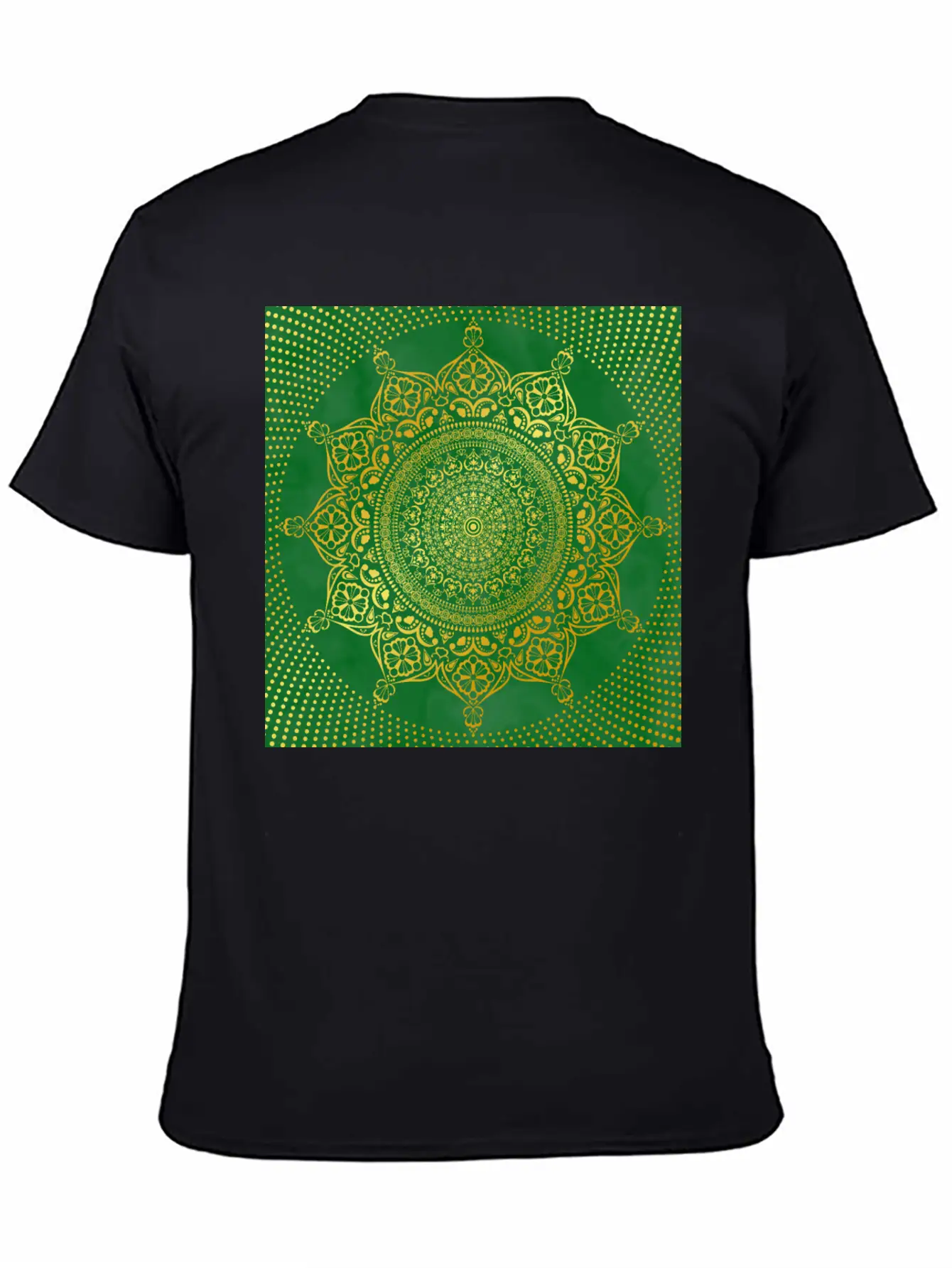 Mandala Marble Green Gold Essential Cotton Tee For Daily Outfits – Unisex Style