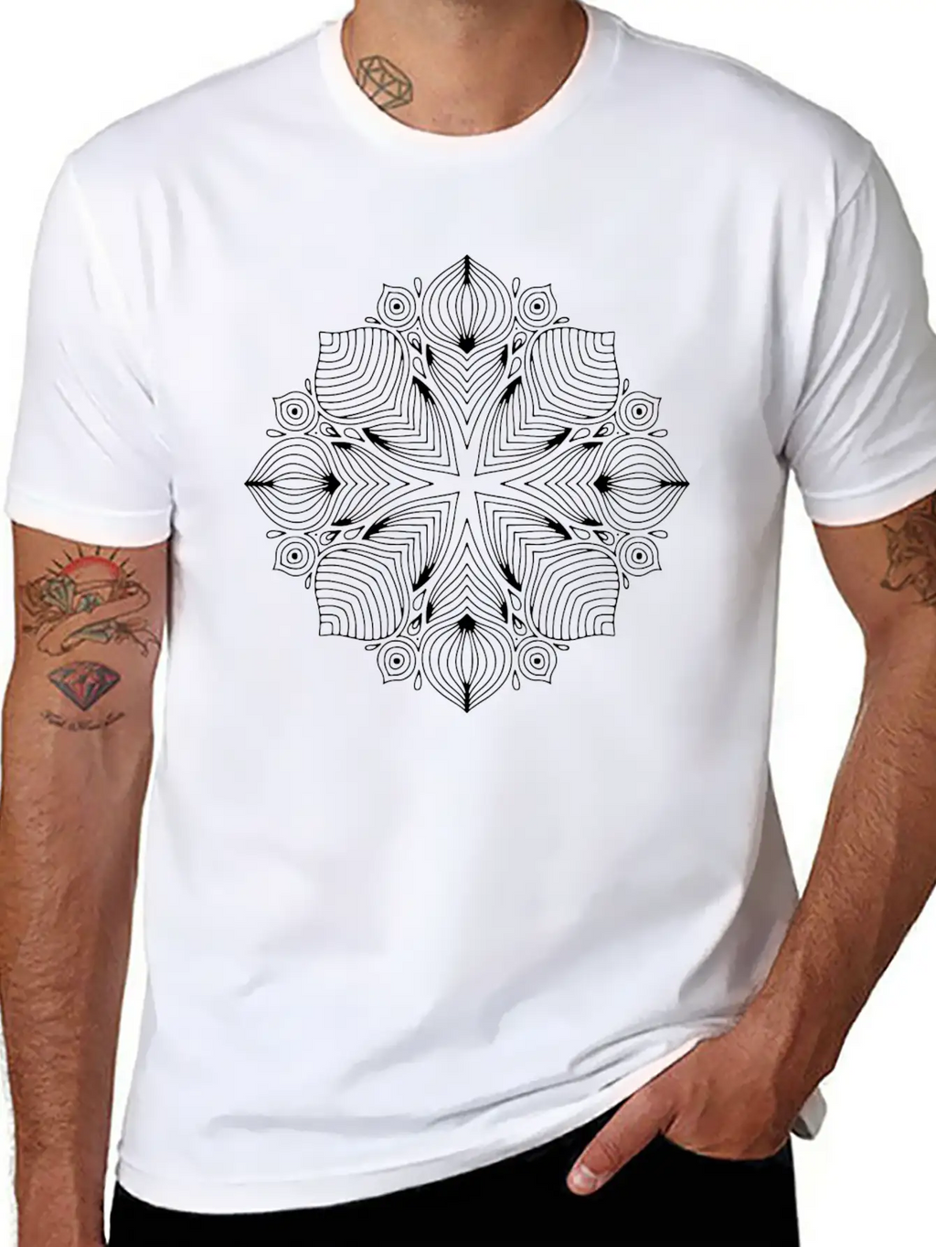 MANDALA Unisex Short Sleeve Soft Cotton T-Shirt – Casual Everyday Wear
