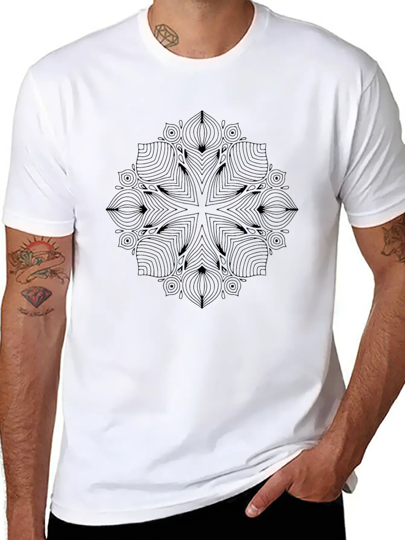 MANDALA Unisex Short Sleeve Soft Cotton T-Shirt – Casual Everyday Wear