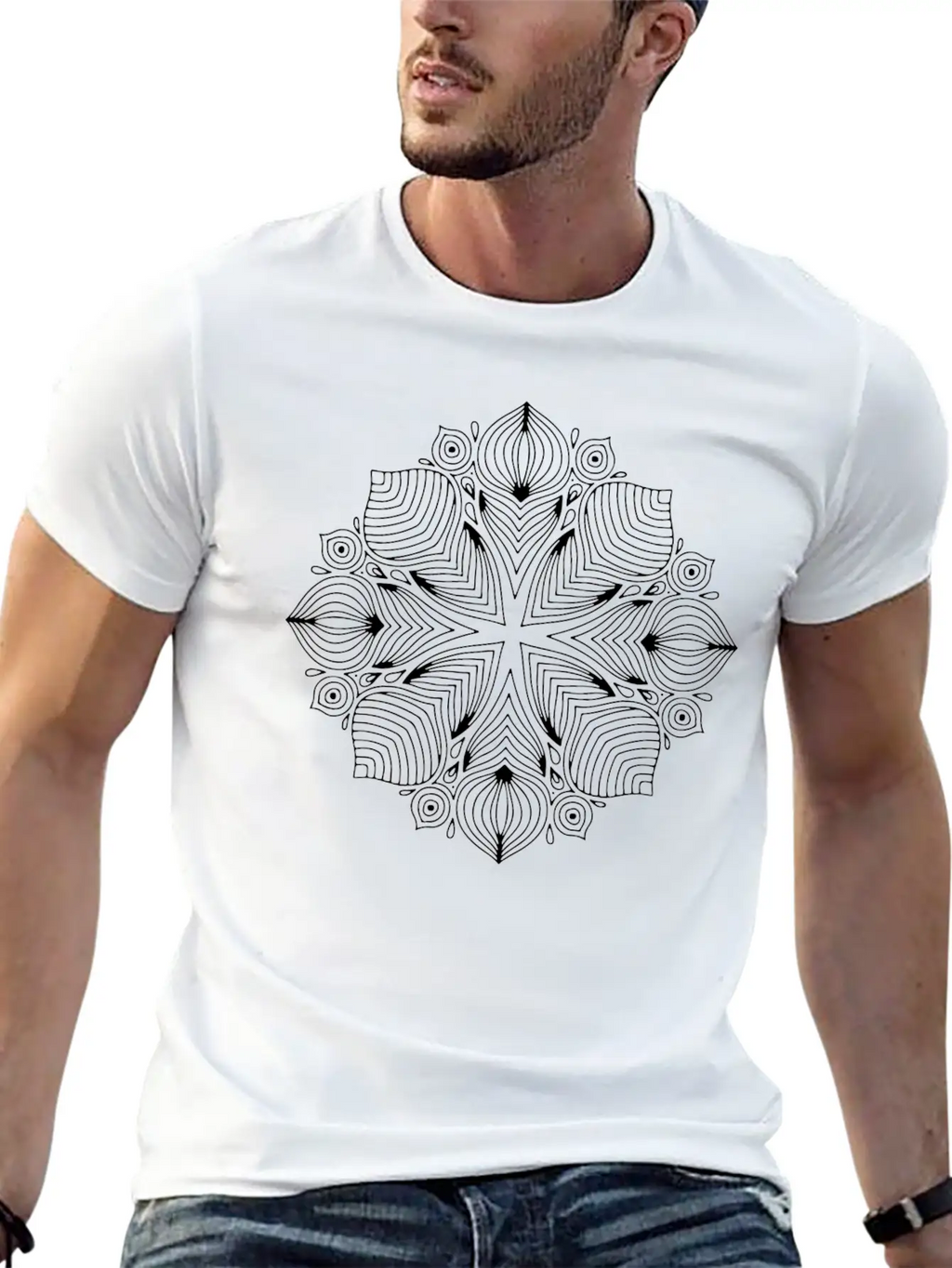 MANDALA Unisex Short Sleeve Soft Cotton T-Shirt – Casual Everyday Wear