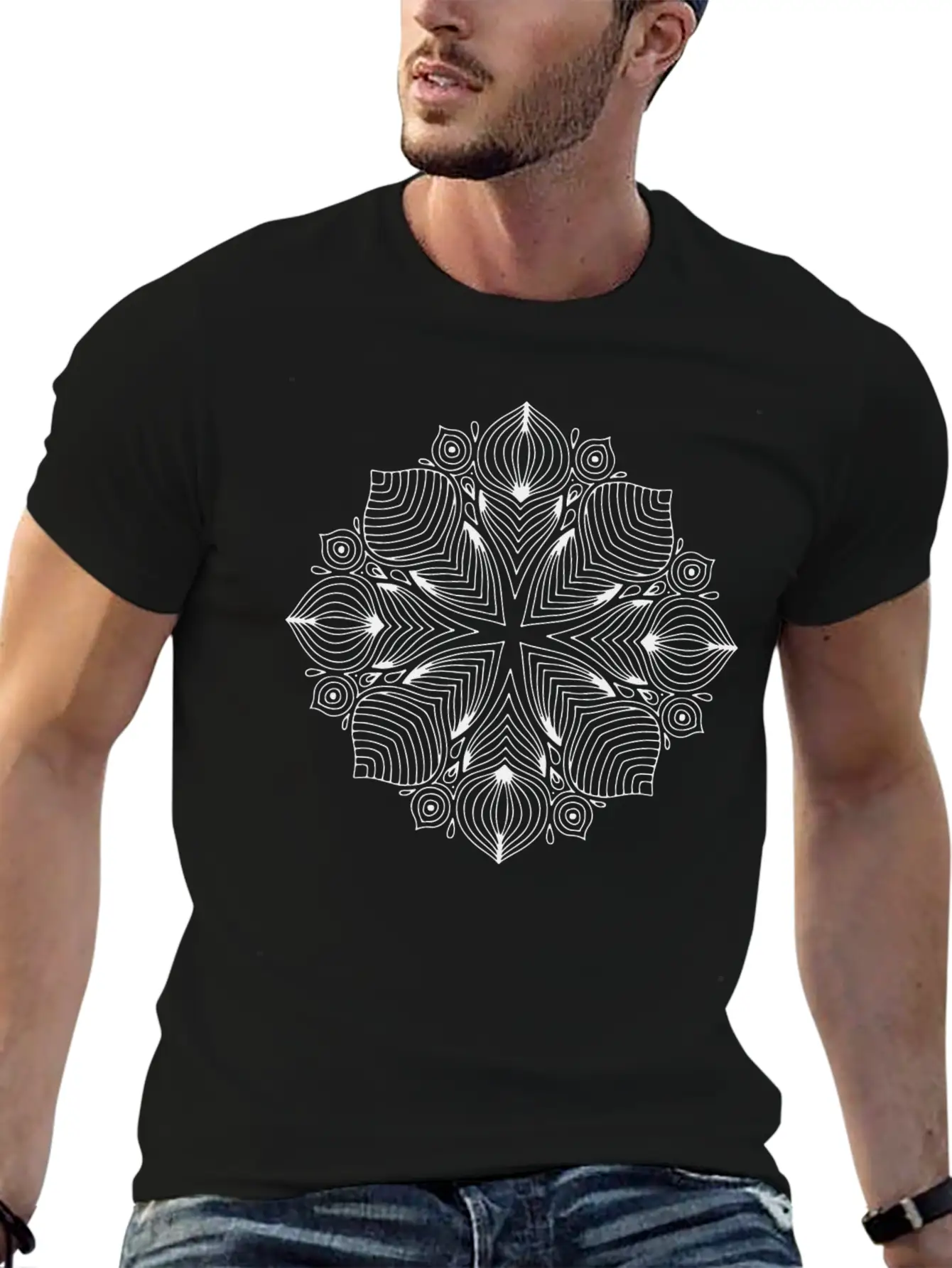 MANDALA Unisex Short Sleeve Soft Cotton T-Shirt – Casual Everyday Wear