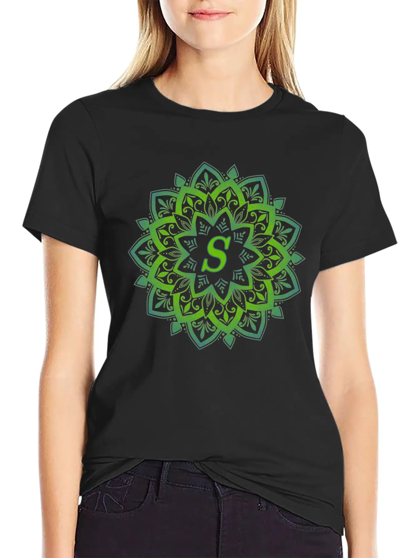 Mandala With Letter S Unisex Casual T-Shirt – Clean Design For Daily Comfort