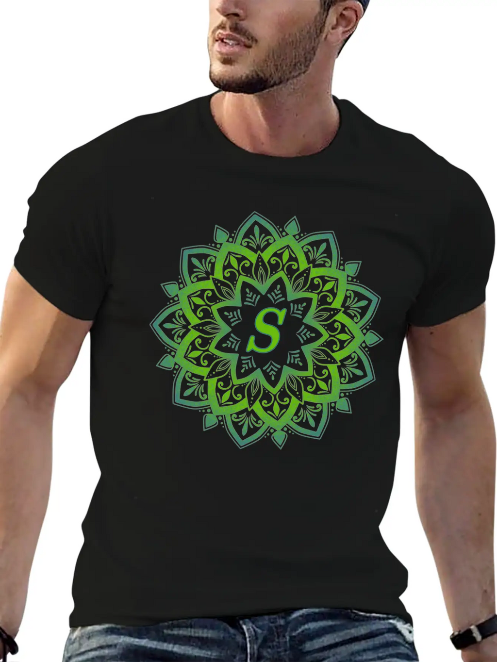 Mandala With Letter S Unisex Casual T-Shirt – Clean Design For Daily Comfort