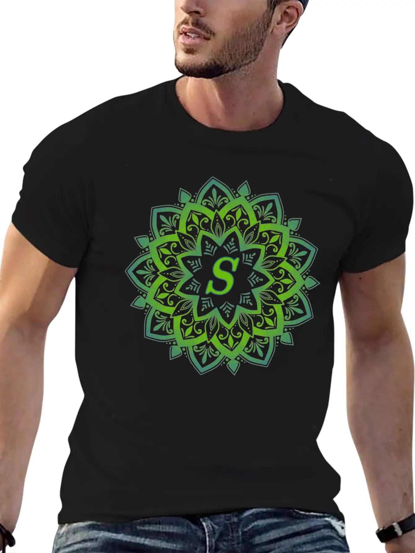 Mandala With Letter S Unisex Casual T-Shirt – Clean Design For Daily Comfort