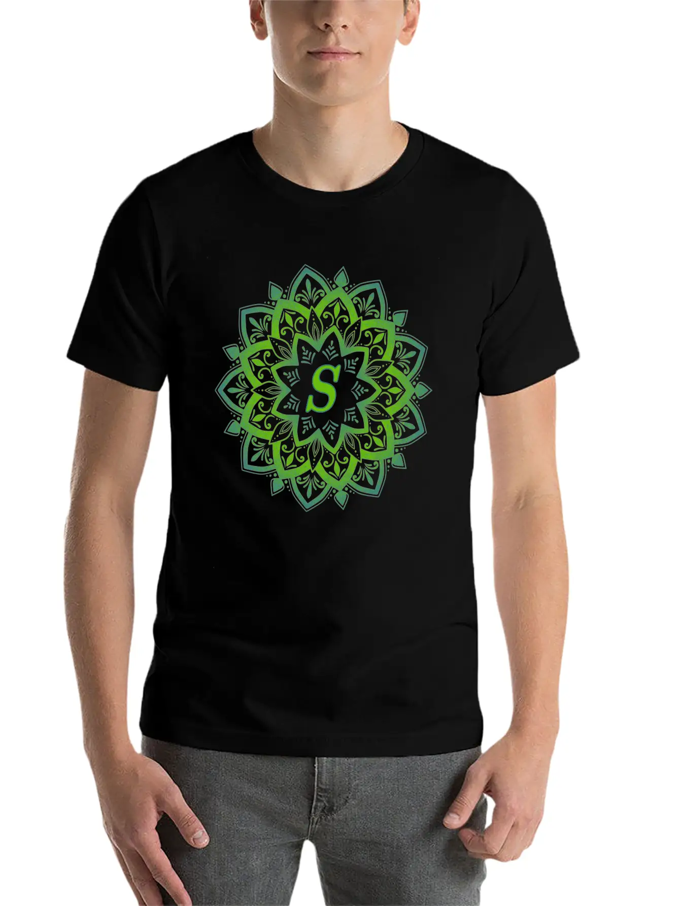 Mandala With Letter S Unisex Casual T-Shirt – Clean Design For Daily Comfort