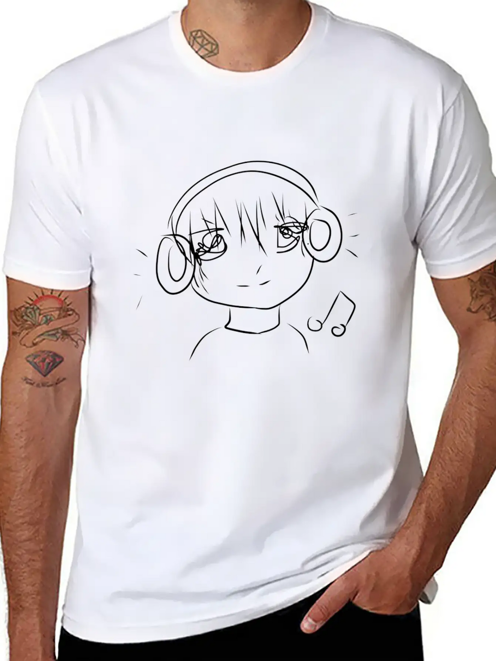 Manga Boy Music Essential Cotton Tee For Daily Outfits – Unisex Style