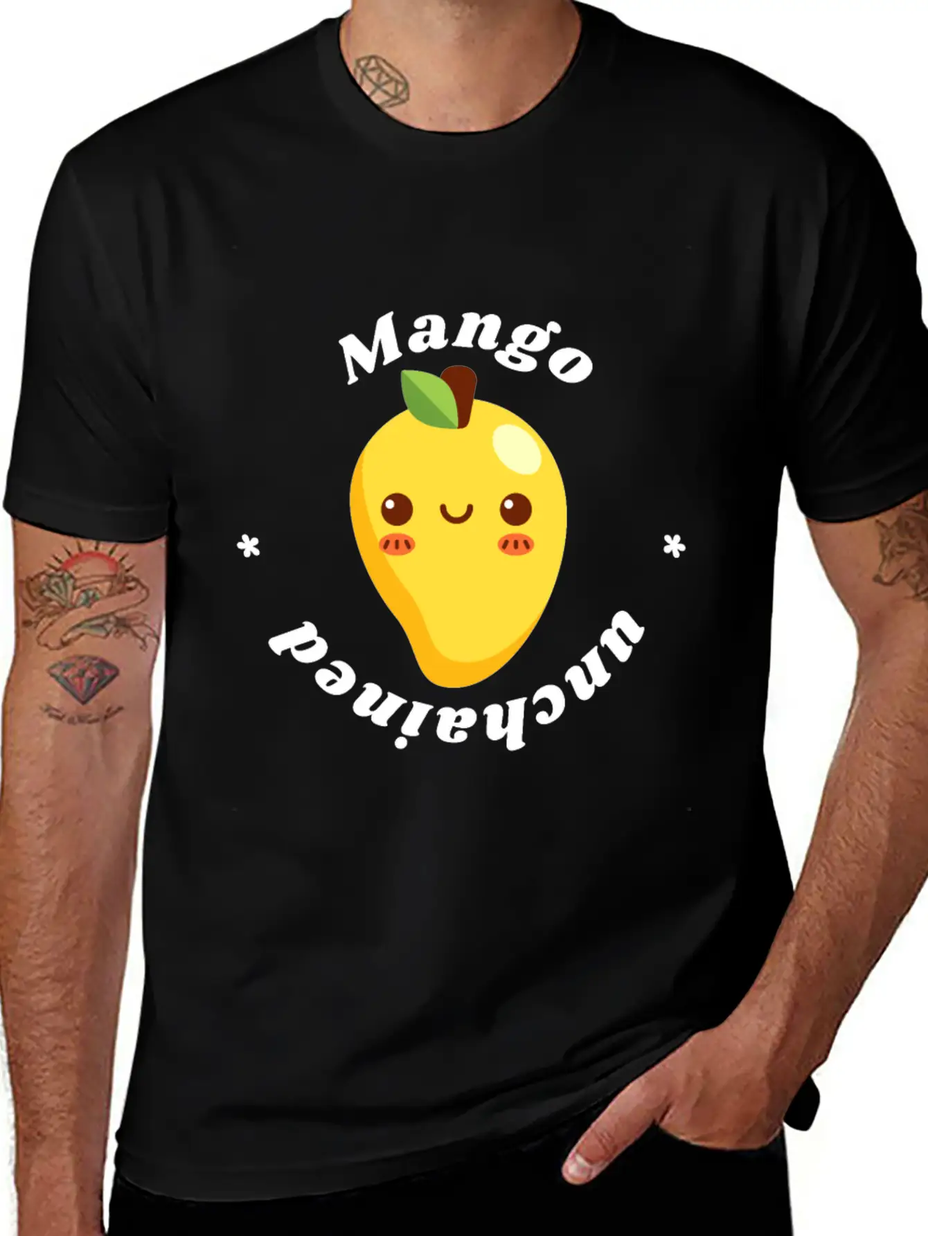 Mango Unchained - Vegan Vegetarian Fruit Design Unisex Casual T-Shirt – Clean Design For Daily Comfort