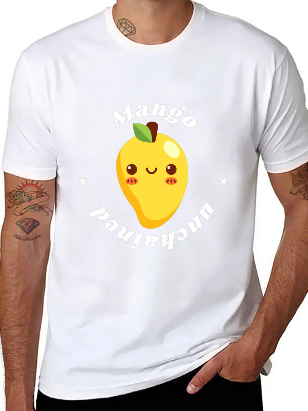 Mango Unchained - Vegan Vegetarian Fruit Design Unisex Casual T-Shirt – Clean Design For Daily Comfort