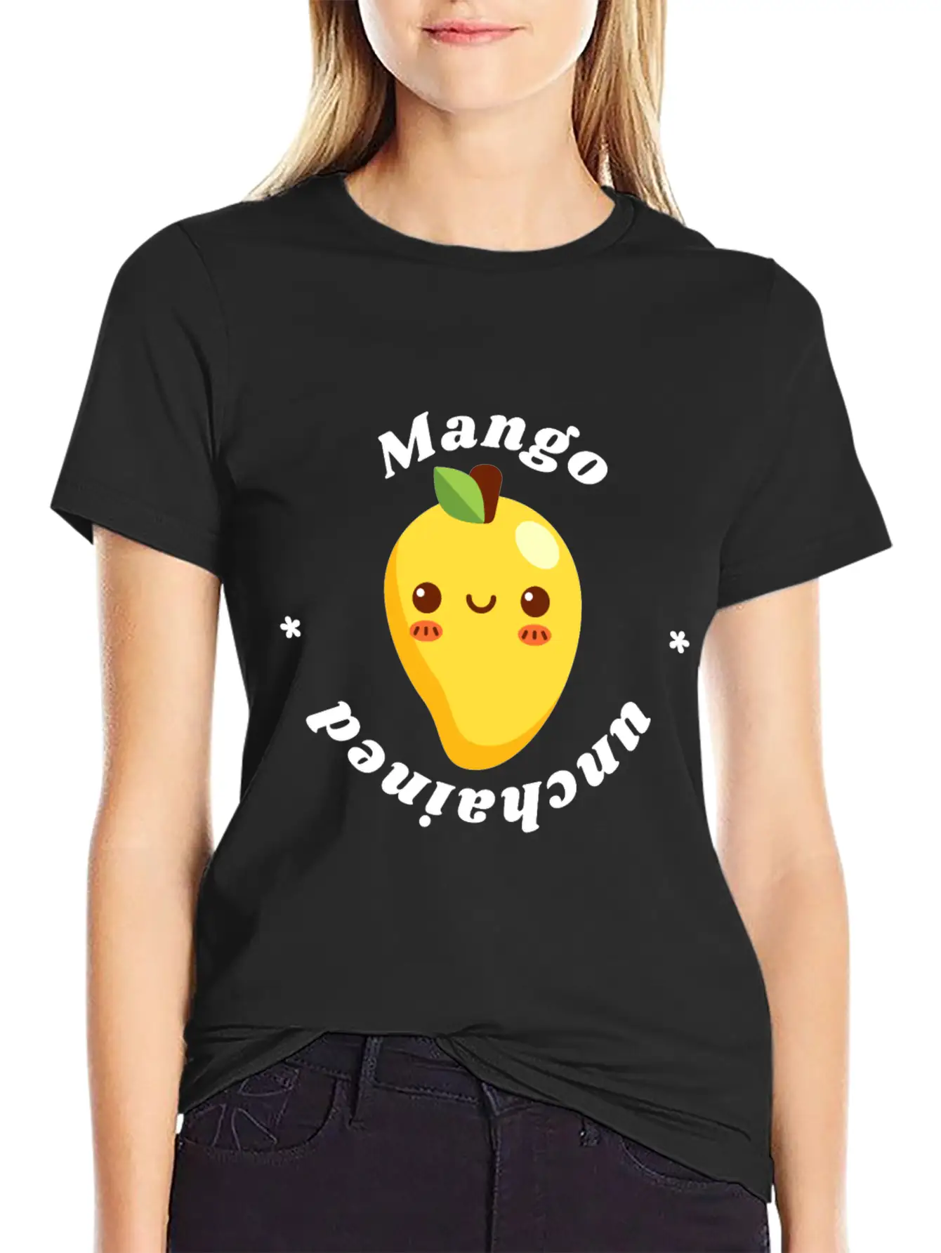 Mango Unchained - Vegan Vegetarian Fruit Design Unisex Casual T-Shirt – Clean Design For Daily Comfort