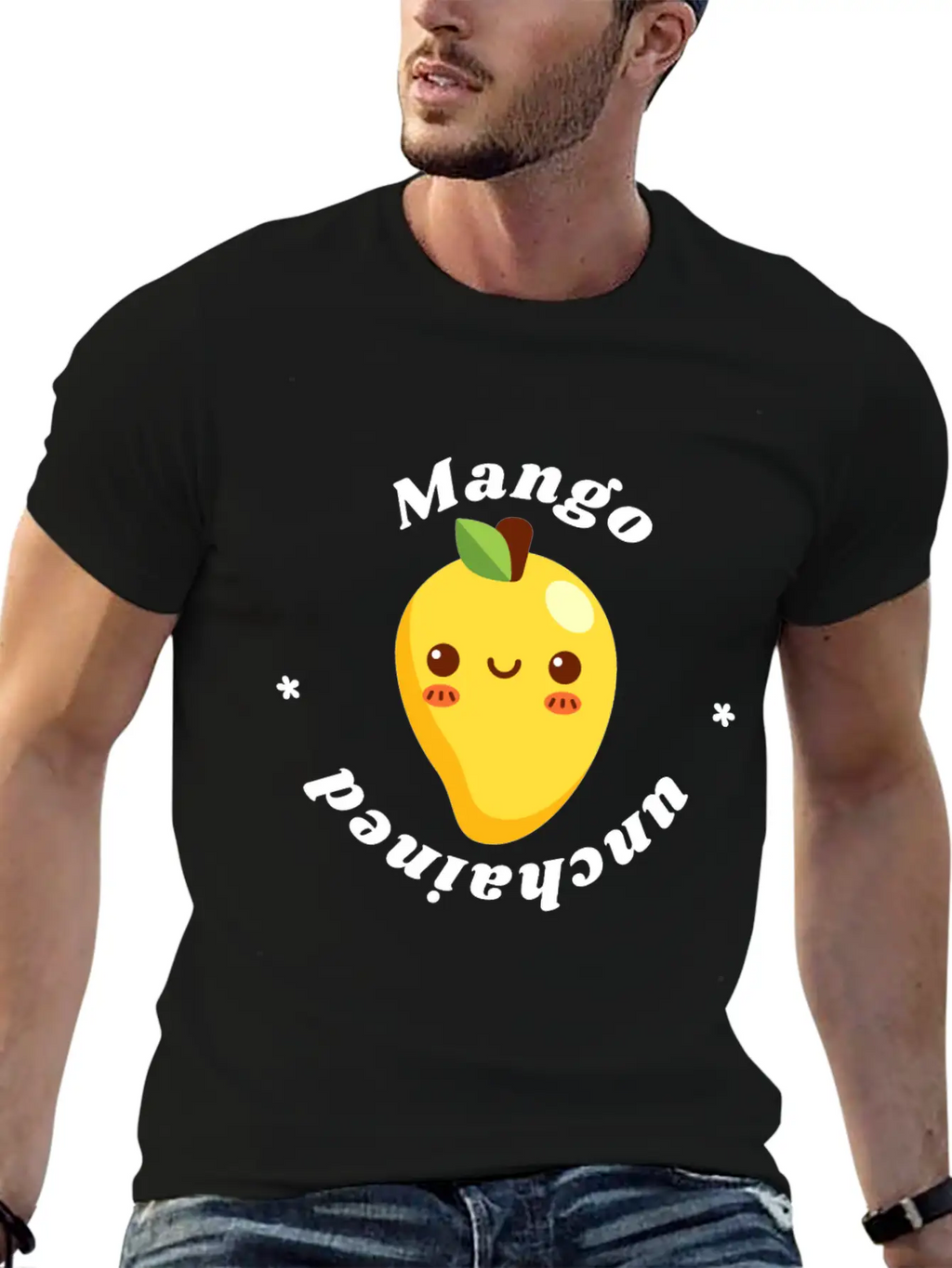 Mango Unchained - Vegan Vegetarian Fruit Design Unisex Casual T-Shirt – Clean Design For Daily Comfort