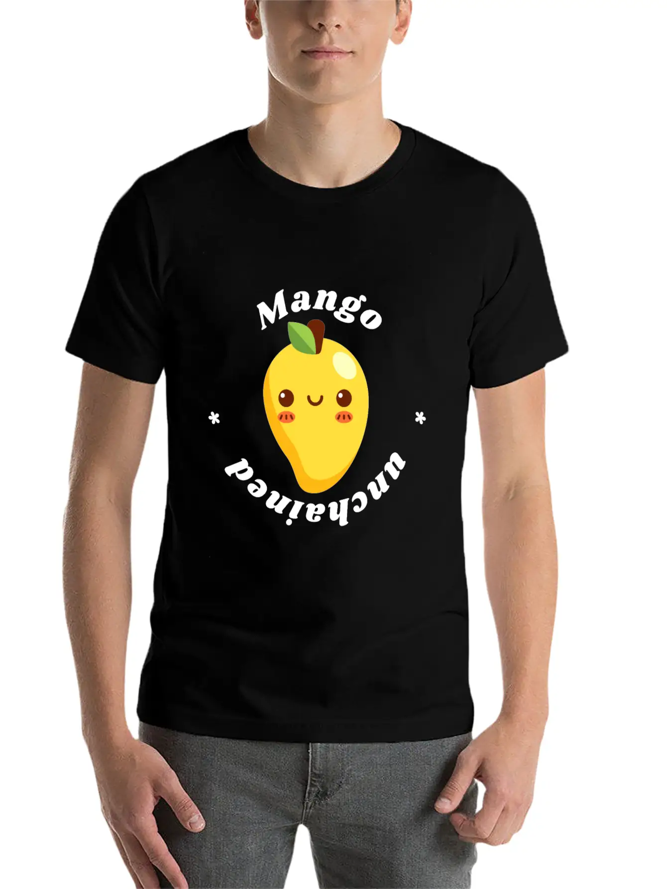 Mango Unchained - Vegan Vegetarian Fruit Design Unisex Casual T-Shirt – Clean Design For Daily Comfort