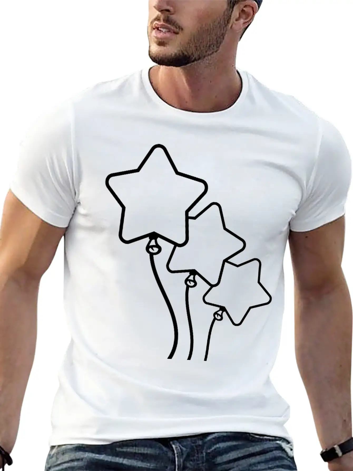 Many Balloons Design Unisex Short Sleeve Soft Cotton T-Shirt – Casual Everyday Wear