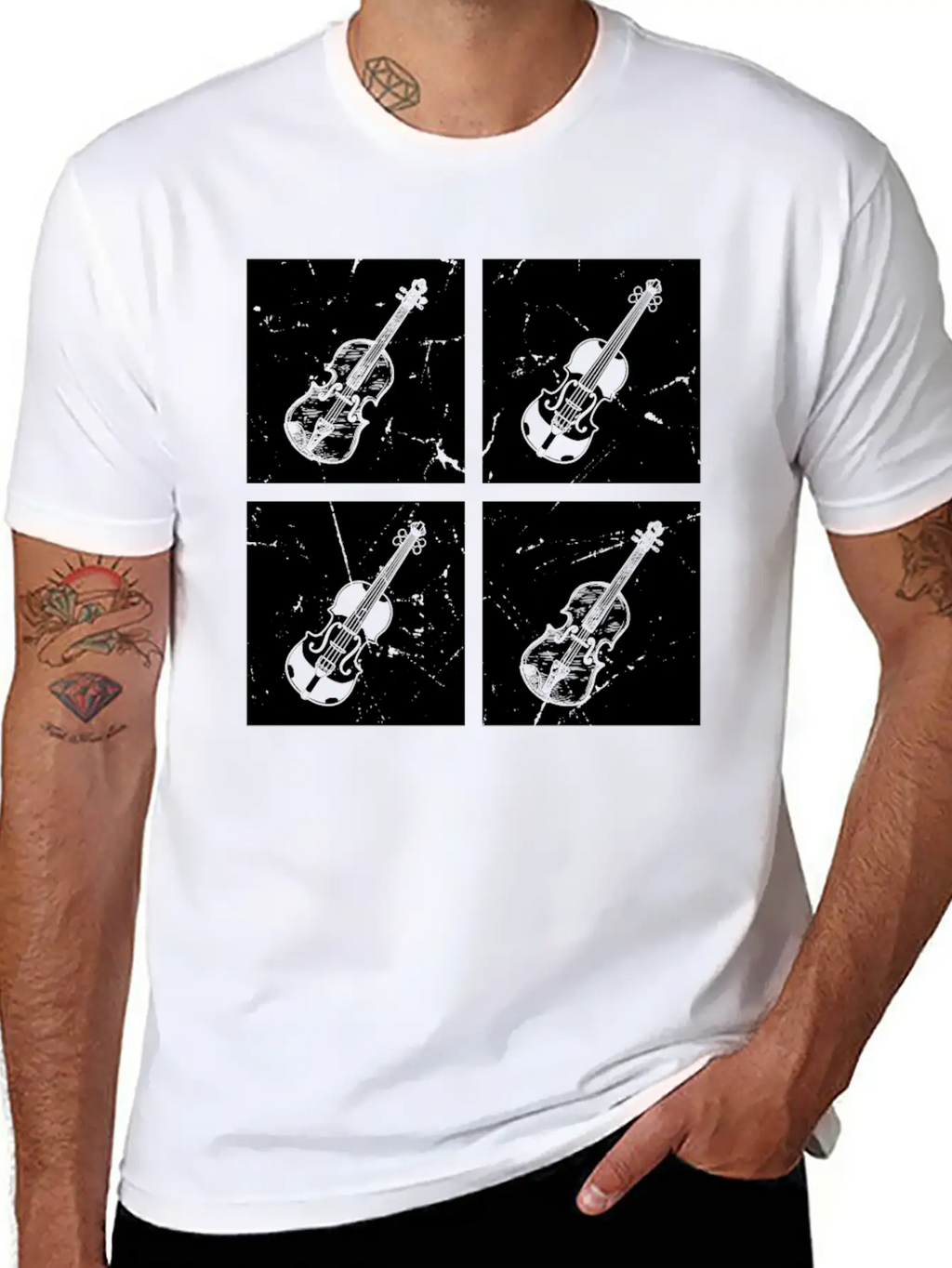 Many Retro Box With Violin Violin Player Violin Mu Unisex Casual T-Shirt – Clean Design For Daily Comfort