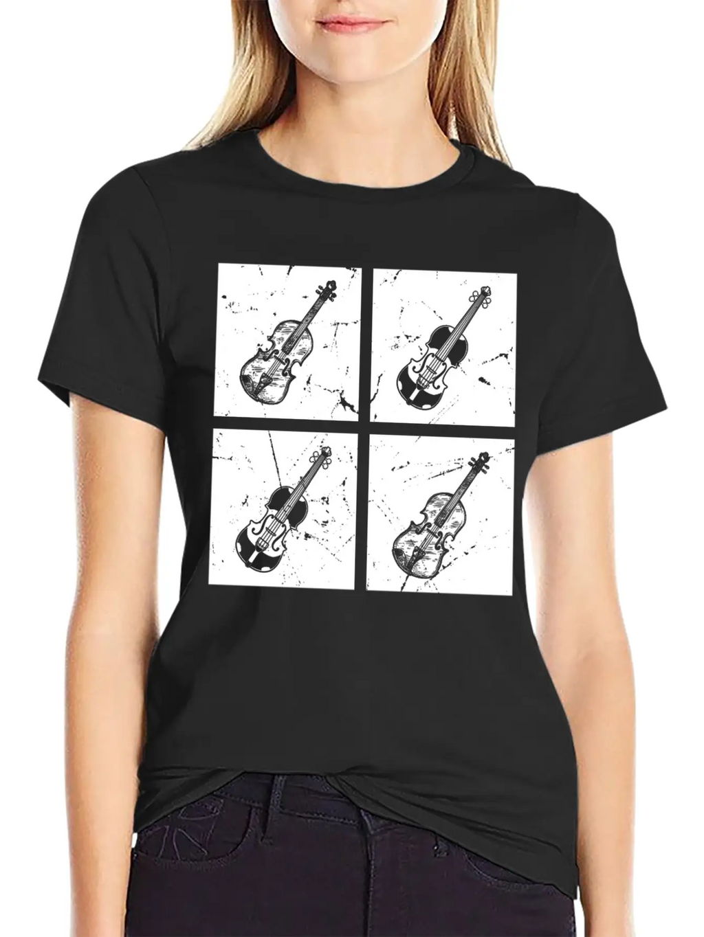 Many Retro Box With Violin Violin Player Violin Mu Unisex Casual T-Shirt – Clean Design For Daily Comfort