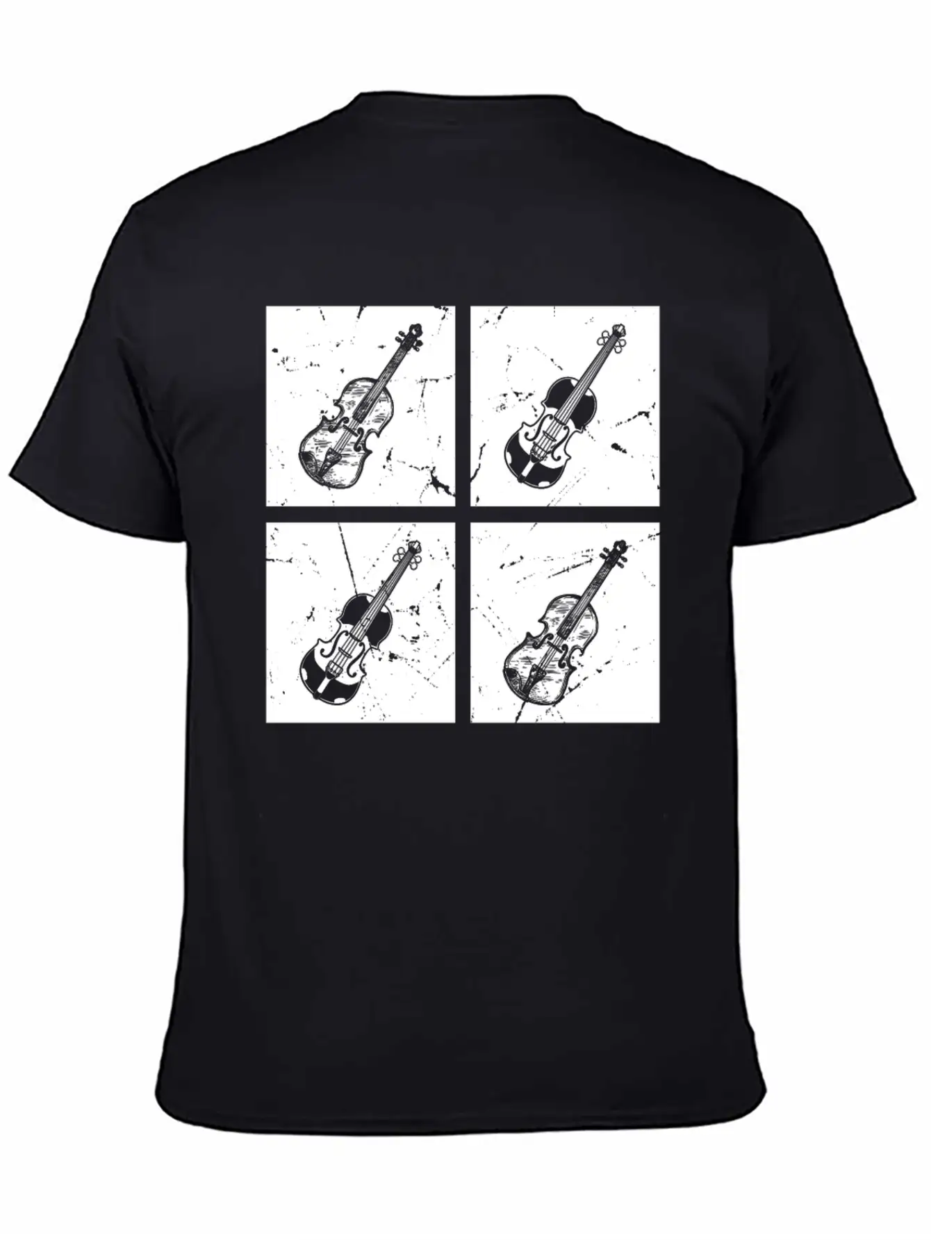 Many Retro Box With Violin Violin Player Violin Mu Unisex Casual T-Shirt – Clean Design For Daily Comfort