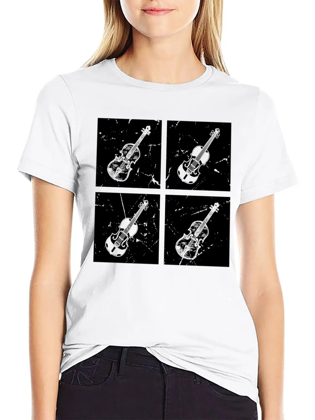 Many Retro Box With Violin Violin Player Violin Mu Unisex Casual T-Shirt – Clean Design For Daily Comfort