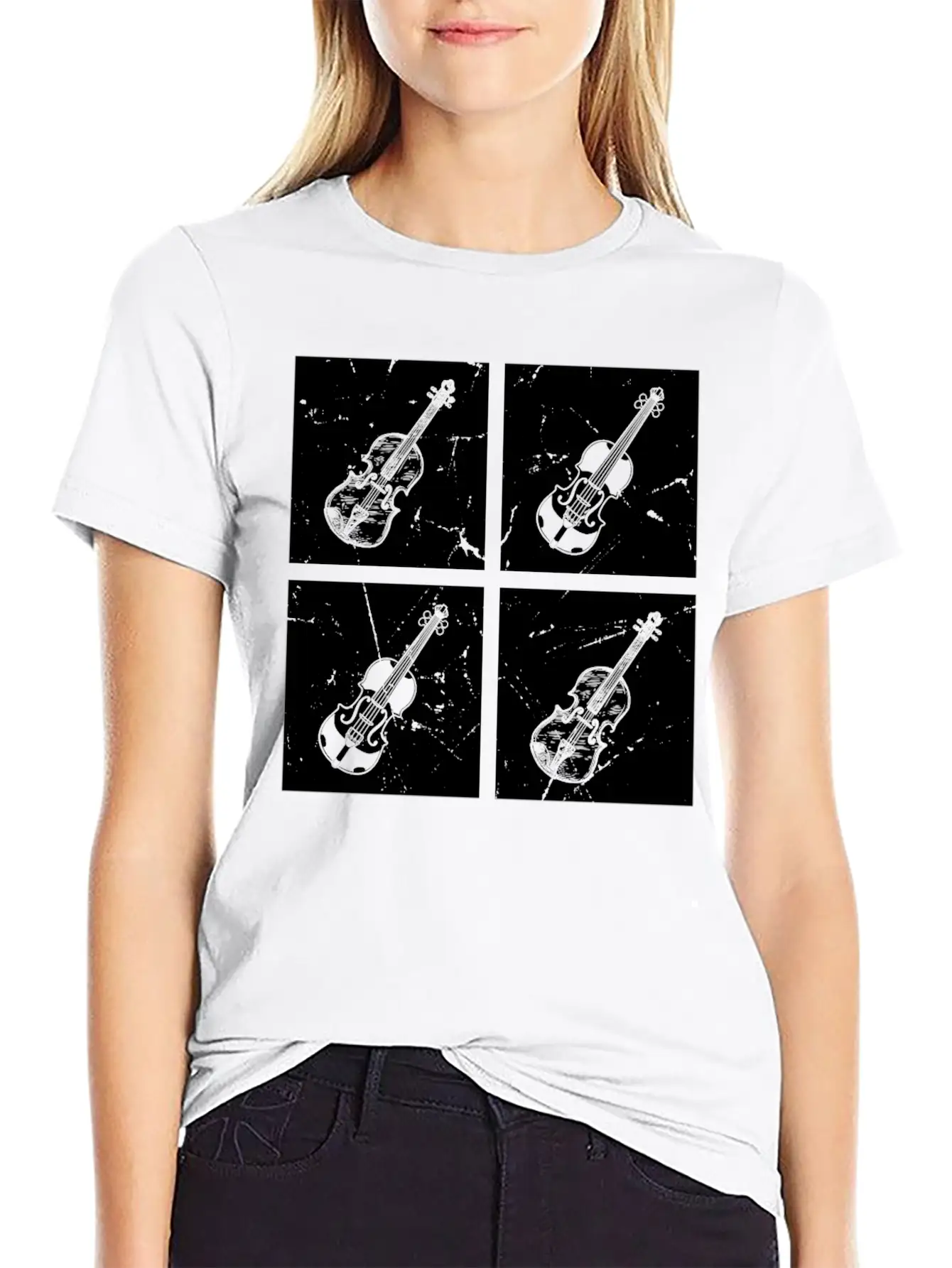 Many Retro Box With Violin Violin Player Violin Mu Unisex Casual T-Shirt – Clean Design For Daily Comfort