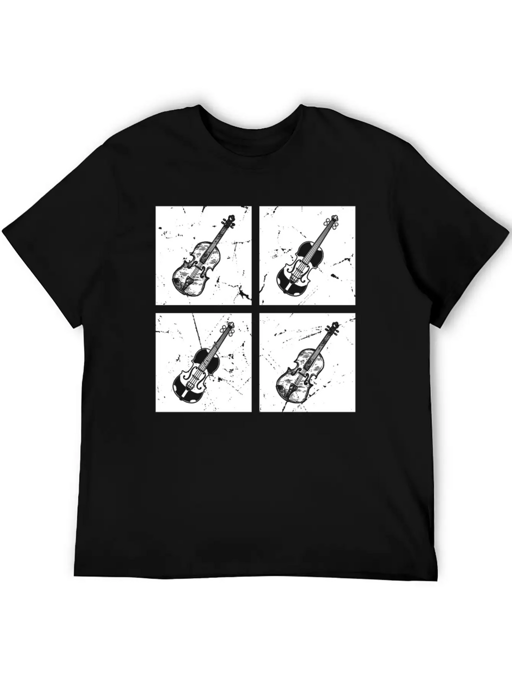 Many Retro Box With Violin Violin Player Violin Mu Unisex Casual T-Shirt – Clean Design For Daily Comfort