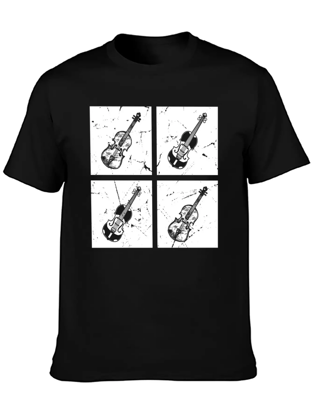 Many Retro Box With Violin Violin Player Violin Mu Unisex Casual T-Shirt – Clean Design For Daily Comfort