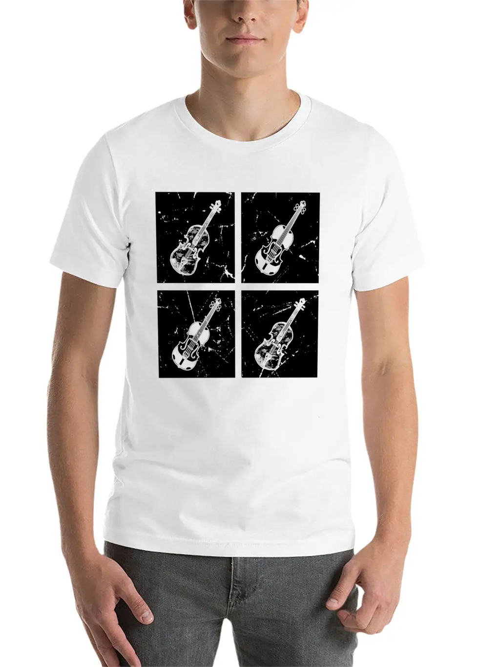 Many Retro Box With Violin Violin Player Violin Mu Unisex Casual T-Shirt – Clean Design For Daily Comfort