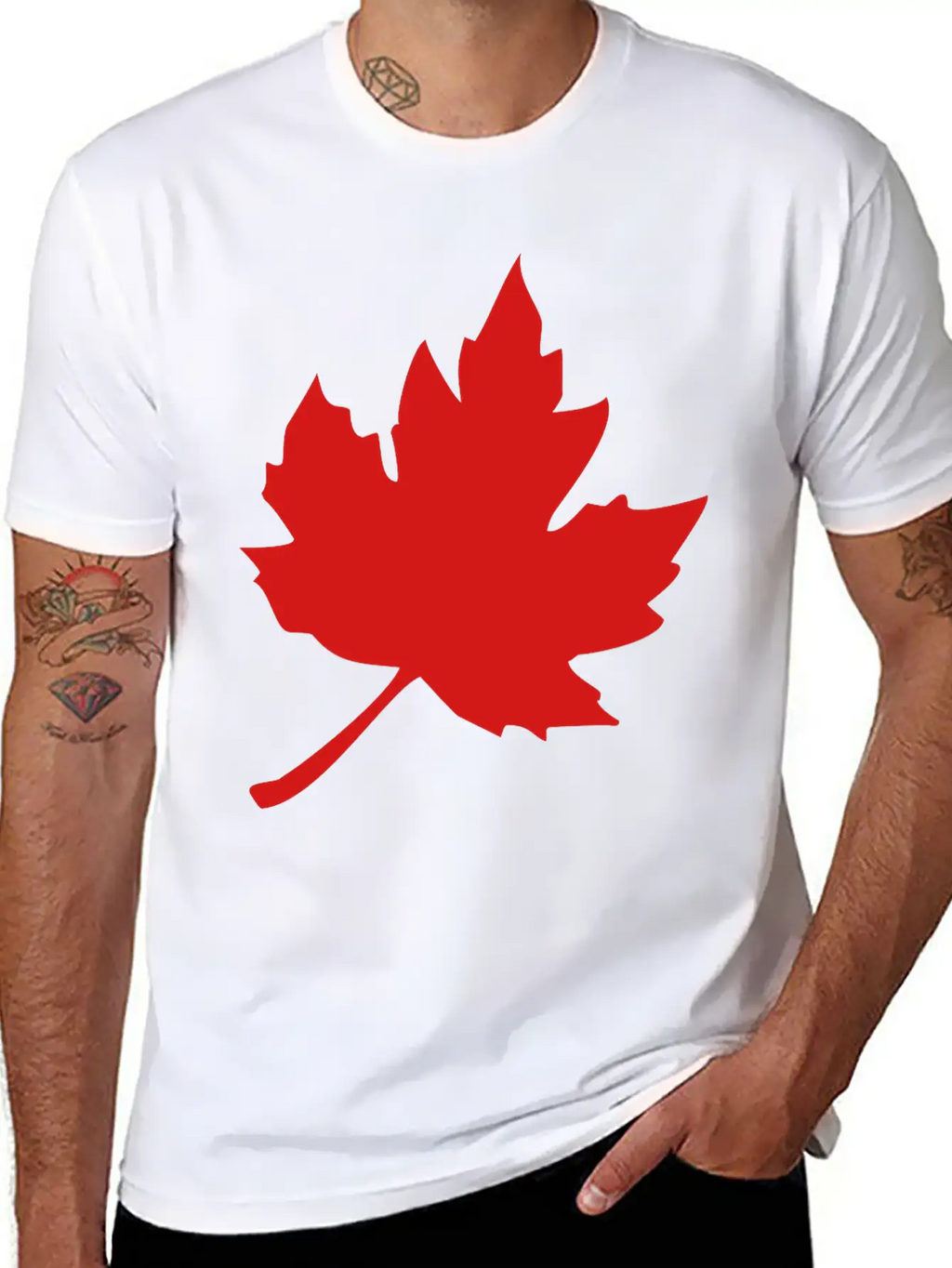 Maple Leaf Essential Cotton Tee For Daily Outfits – Unisex Style