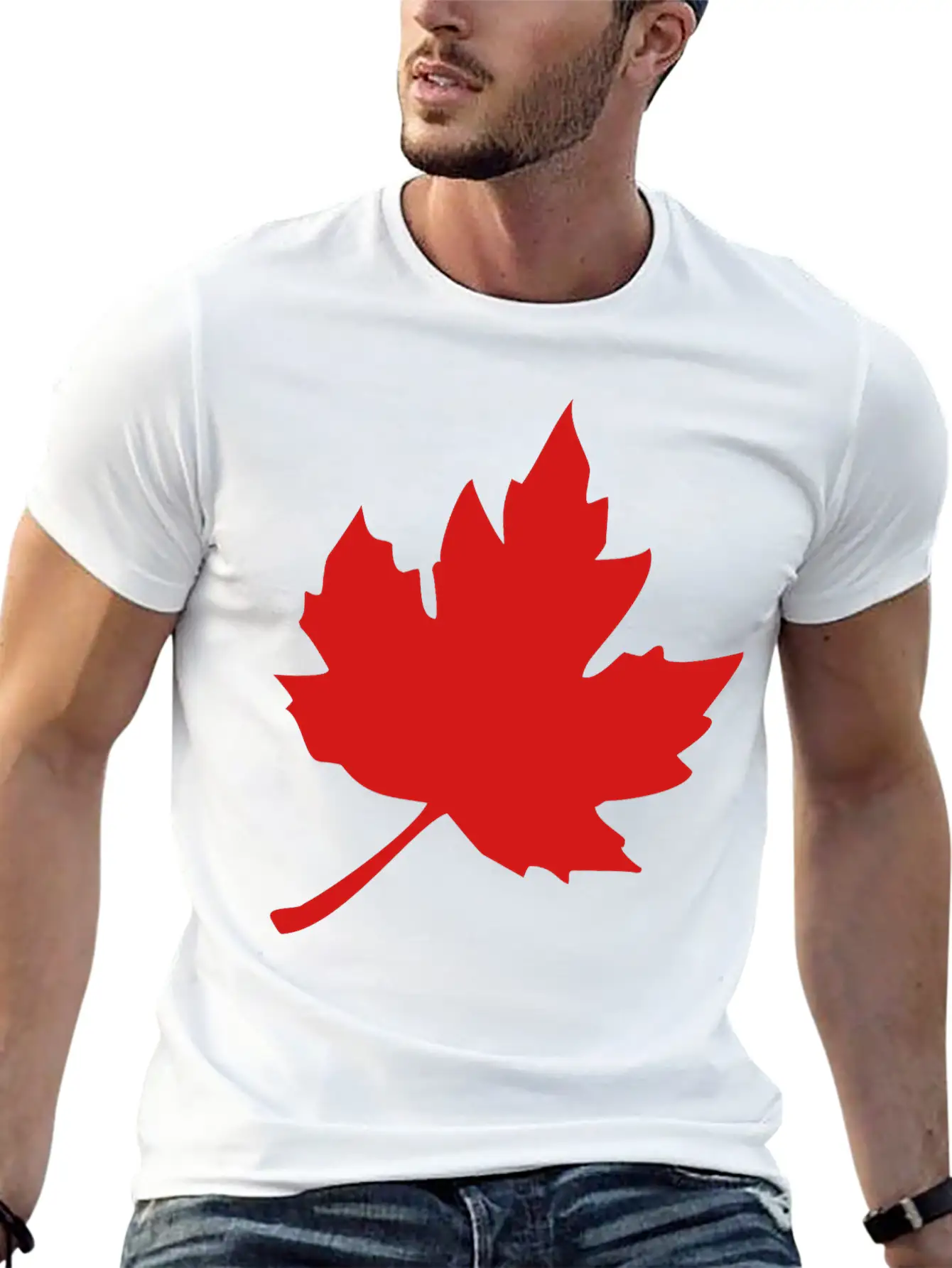 Maple Leaf Essential Cotton Tee For Daily Outfits – Unisex Style