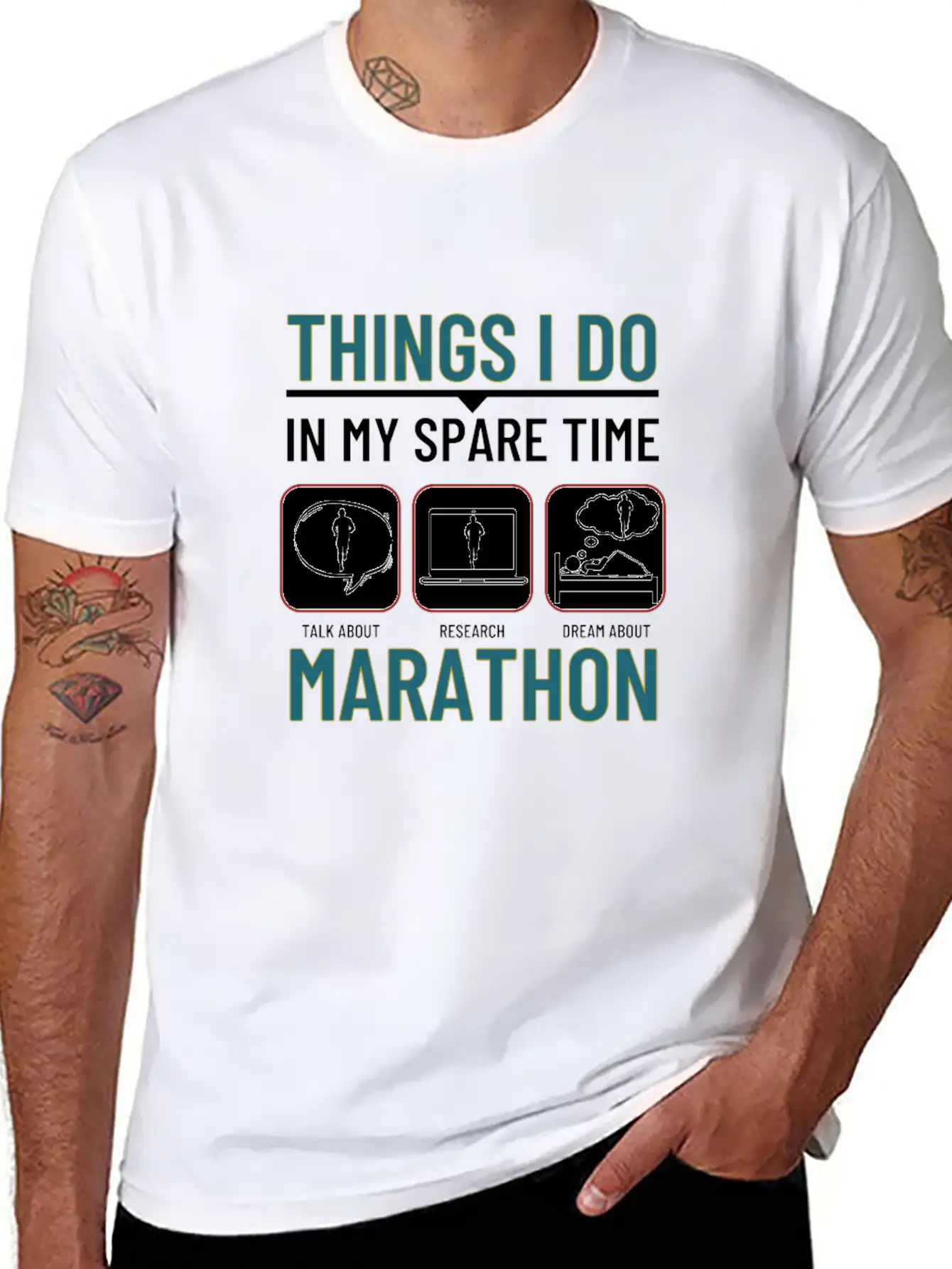 Marathon Running Things I Do In My Spare Time Unisex Casual T-Shirt – Clean Design For Daily Comfort