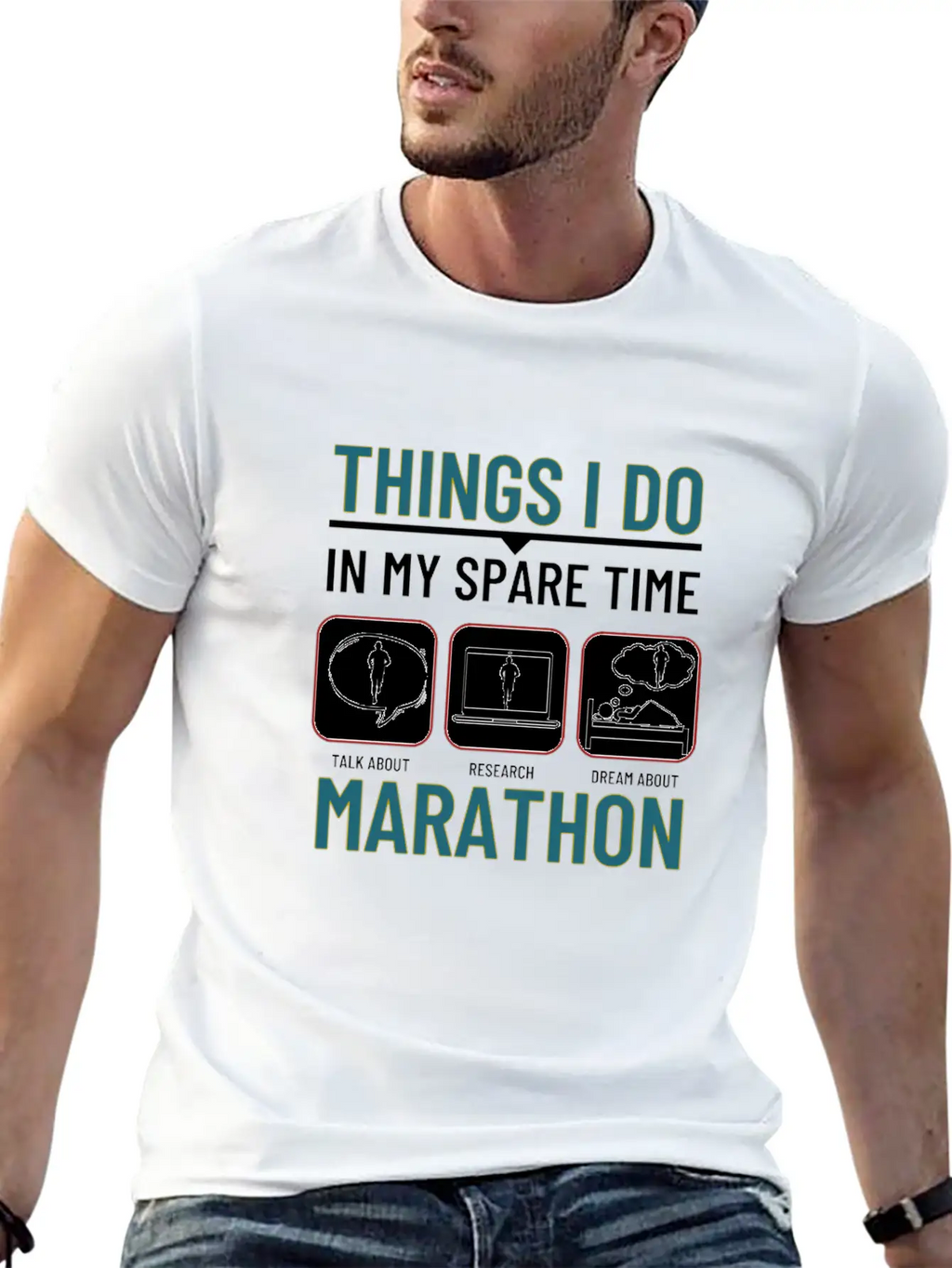 Marathon Running Things I Do In My Spare Time Unisex Casual T-Shirt – Clean Design For Daily Comfort