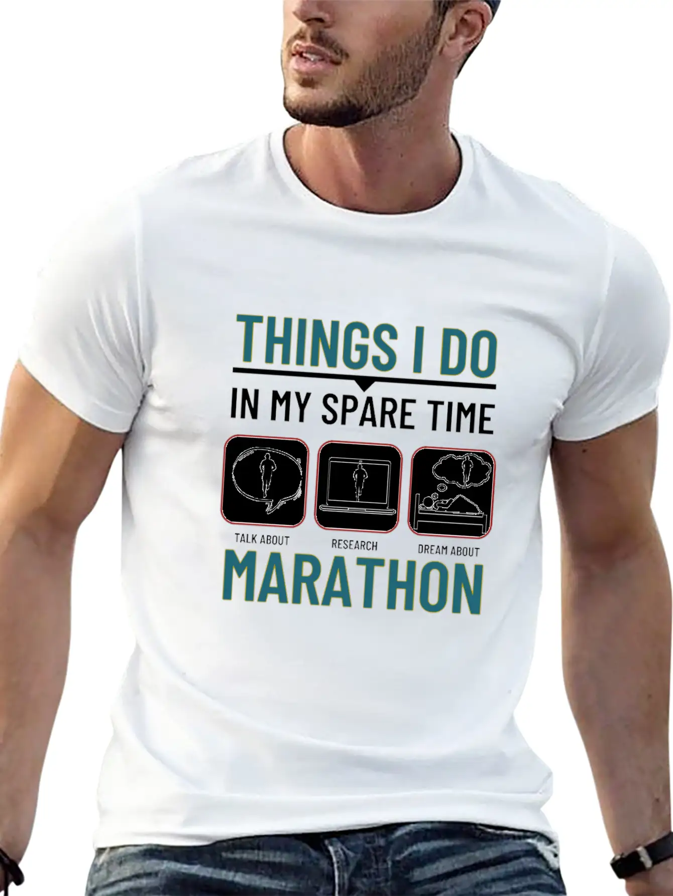 Marathon Running Things I Do In My Spare Time Unisex Casual T-Shirt – Clean Design For Daily Comfort