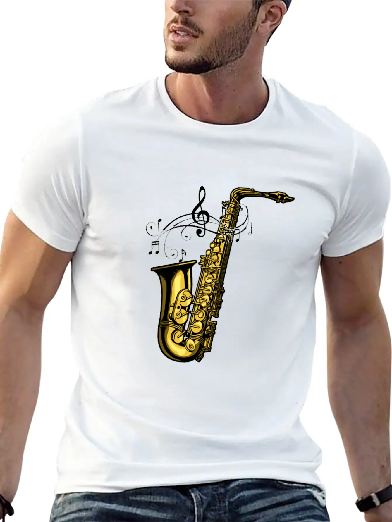 Marching Band Saxophone Essential Cotton Tee For Daily Outfits – Unisex Style