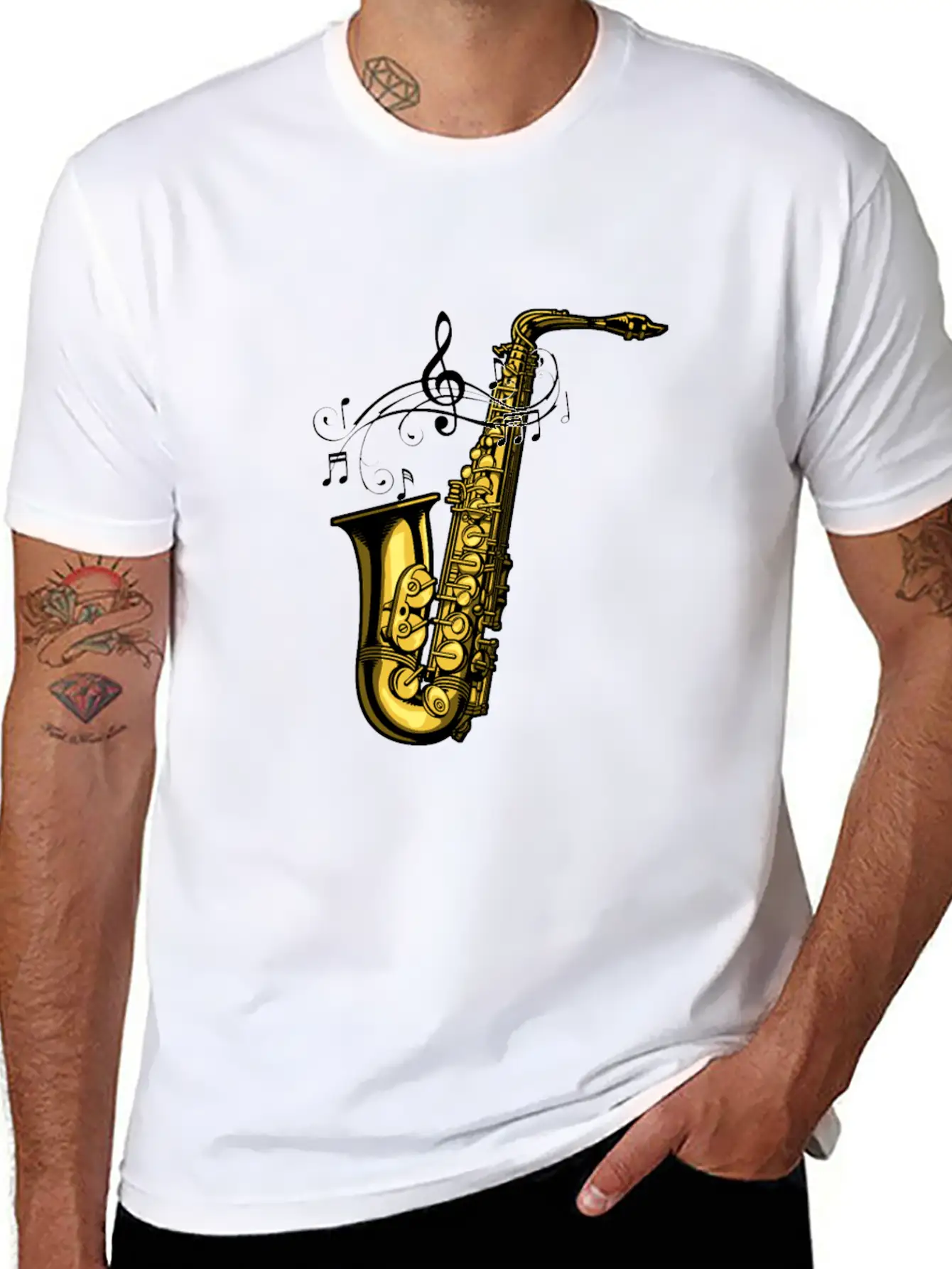 Marching Band Saxophone Essential Cotton Tee For Daily Outfits – Unisex Style