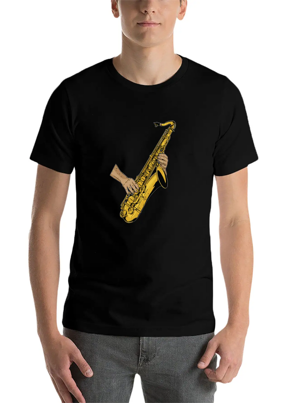 Marching Band Saxophone Unisex Short Sleeve Soft Cotton T-Shirt – Casual Everyday Wear