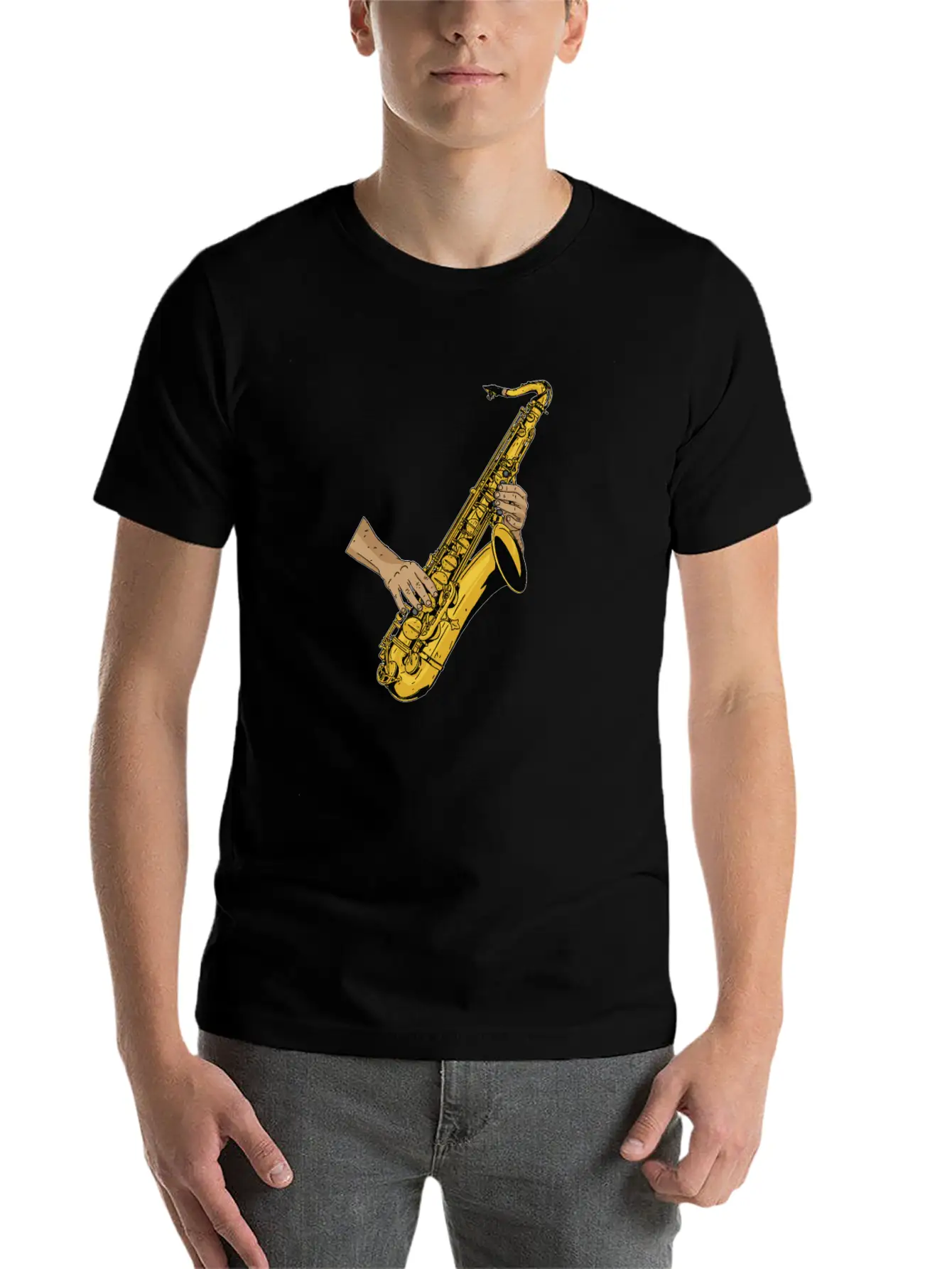 Marching Band Saxophone Unisex Short Sleeve Soft Cotton T-Shirt – Casual Everyday Wear