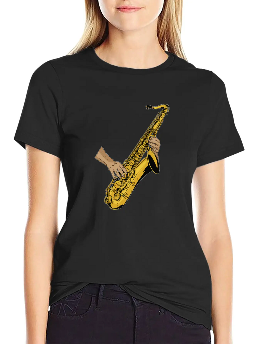 Marching Band Saxophone Unisex Short Sleeve Soft Cotton T-Shirt – Casual Everyday Wear