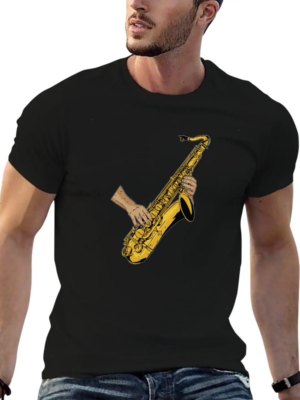 Marching Band Saxophone Unisex Short Sleeve Soft Cotton T-Shirt – Casual Everyday Wear