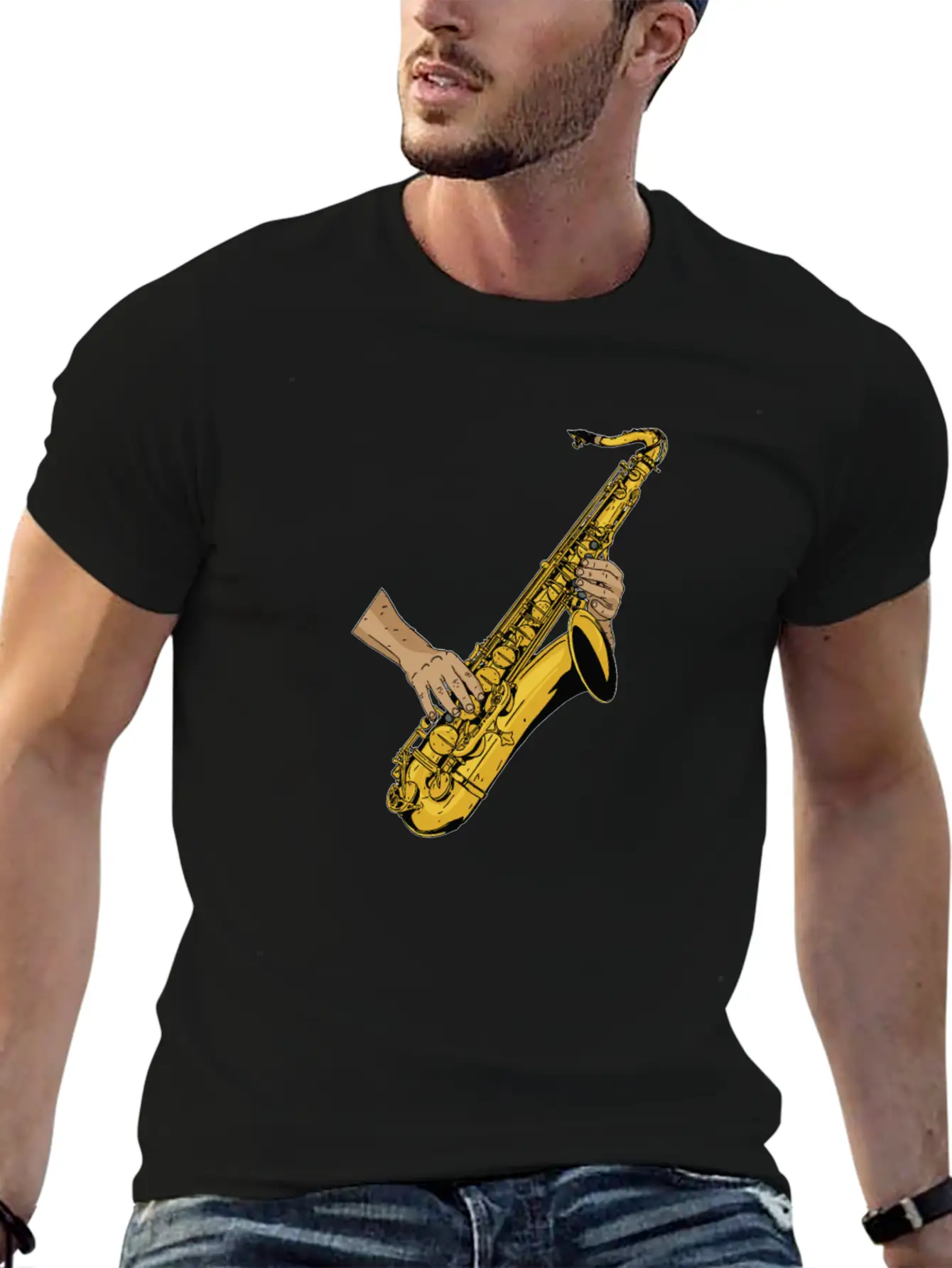 Marching Band Saxophone Unisex Short Sleeve Soft Cotton T-Shirt – Casual Everyday Wear