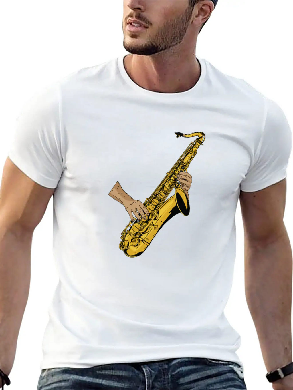 Marching Band Saxophone Unisex Short Sleeve Soft Cotton T-Shirt – Casual Everyday Wear