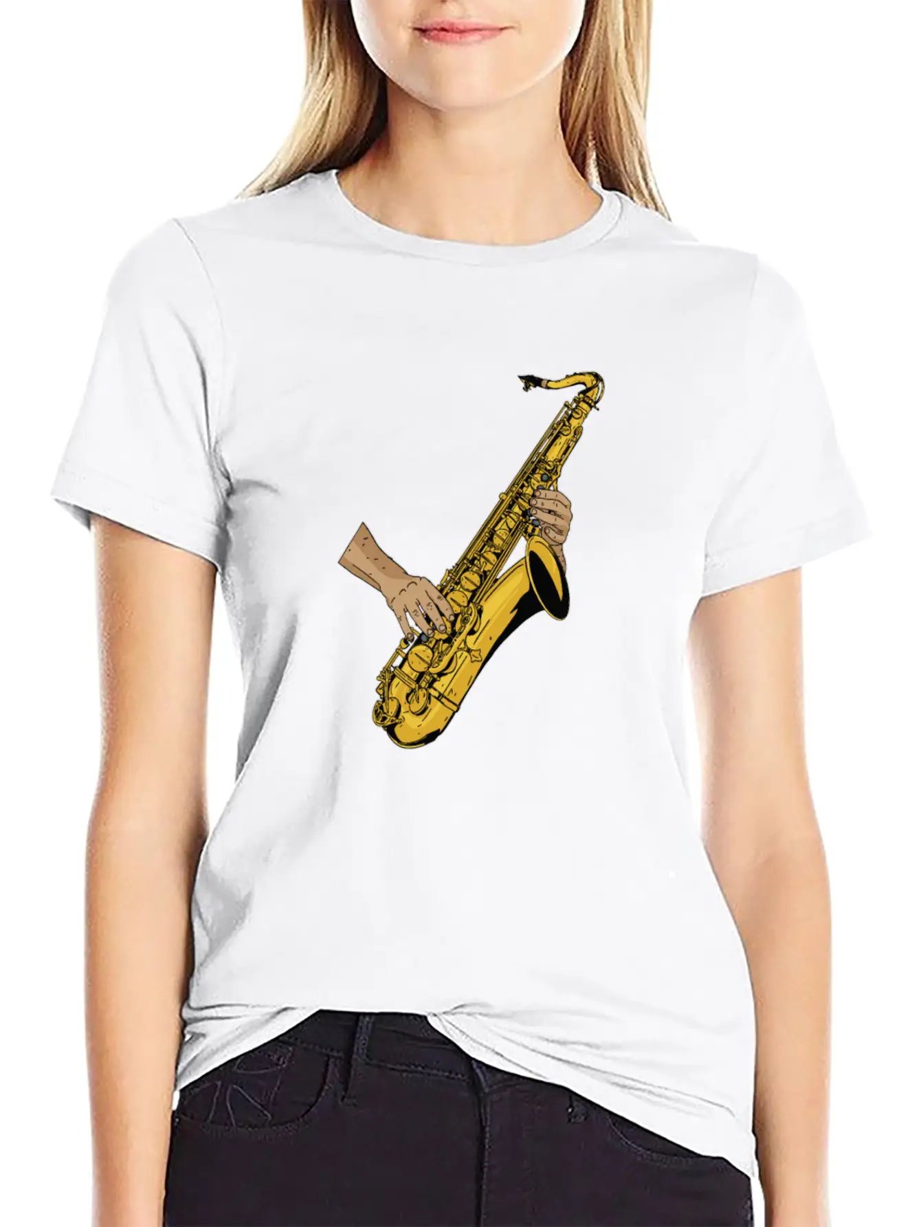 Marching Band Saxophone Unisex Short Sleeve Soft Cotton T-Shirt – Casual Everyday Wear