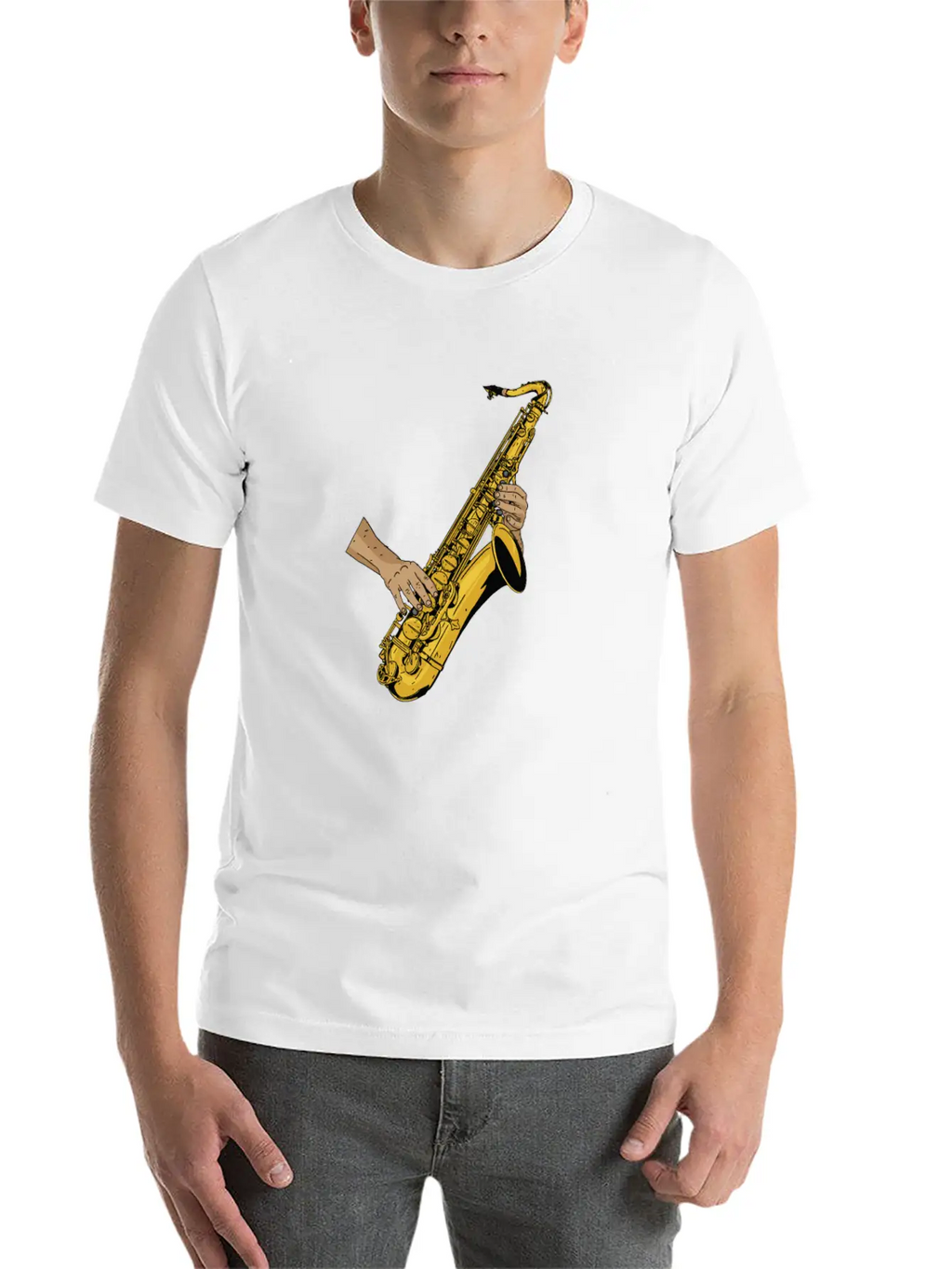 Marching Band Saxophone Unisex Short Sleeve Soft Cotton T-Shirt – Casual Everyday Wear