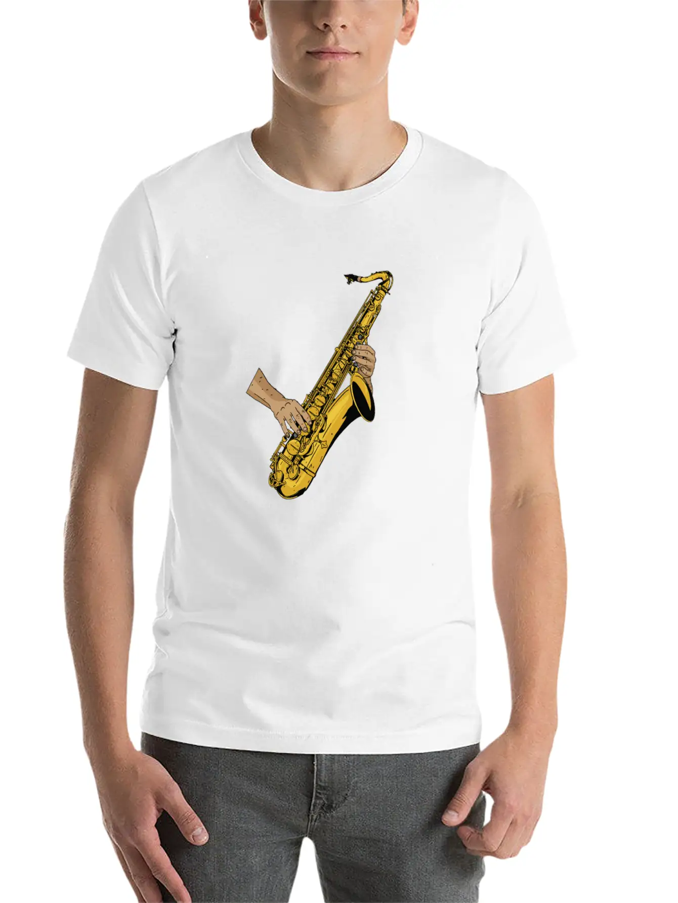 Marching Band Saxophone Unisex Short Sleeve Soft Cotton T-Shirt – Casual Everyday Wear