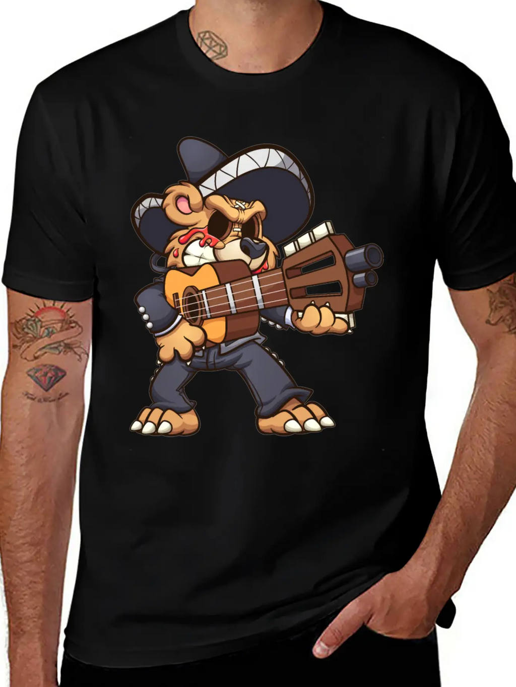 Mariachi Bear Unisex Casual T-Shirt – Clean Design For Daily Comfort